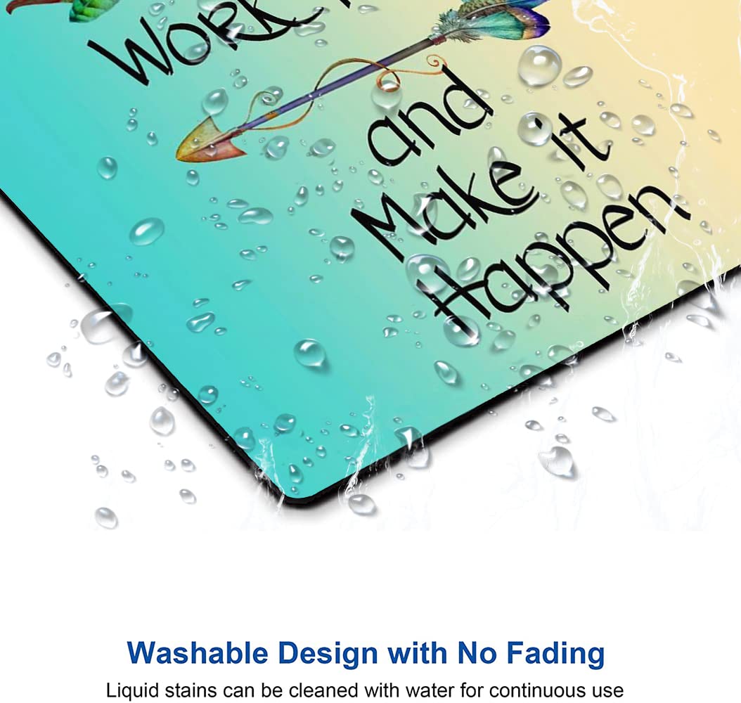 IMAYONDIA Motivational Mouse Pad with Inspirational Quotes - Non-Slip Rubber Base, Waterproof Square Mouse Mat for Computer & Laptop - Perfect for Office, Gaming, and Home Workspace to Stay Positive & Productive