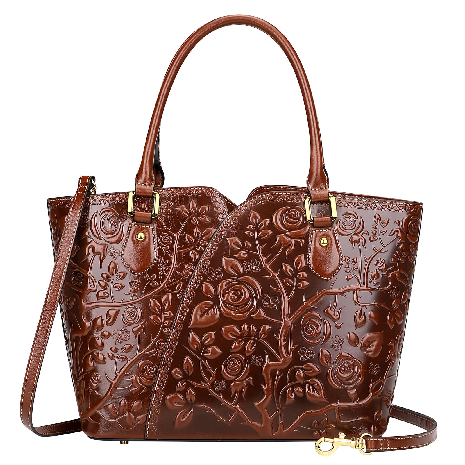 PIJUSHI Designer Floral Handbags for Women - Elegant Top Handle Satchel Purse for Work, Travel & Everyday Use