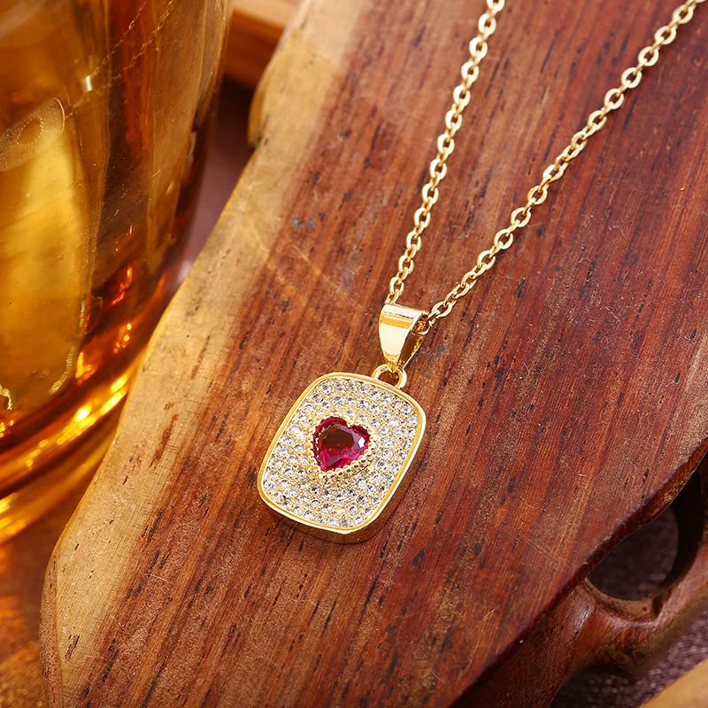 **Stainless Steel Rosary Necklace for Women - Colorful Square Love Pendant Charm Jewelry Gift - Mimir Eco (02) - Perfect for Daily Wear, Gifts & Spiritual Occasions**