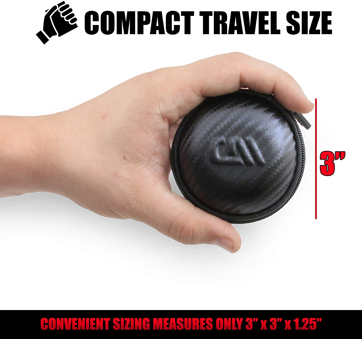 CASEMATIX Ultra Compact Travel Dice Case - Durable Dice Holder for 21 RPG Dice with Non-Scratch Interior & Metal Carabiner - Perfect for D&D, MTG, Board Games & Travel