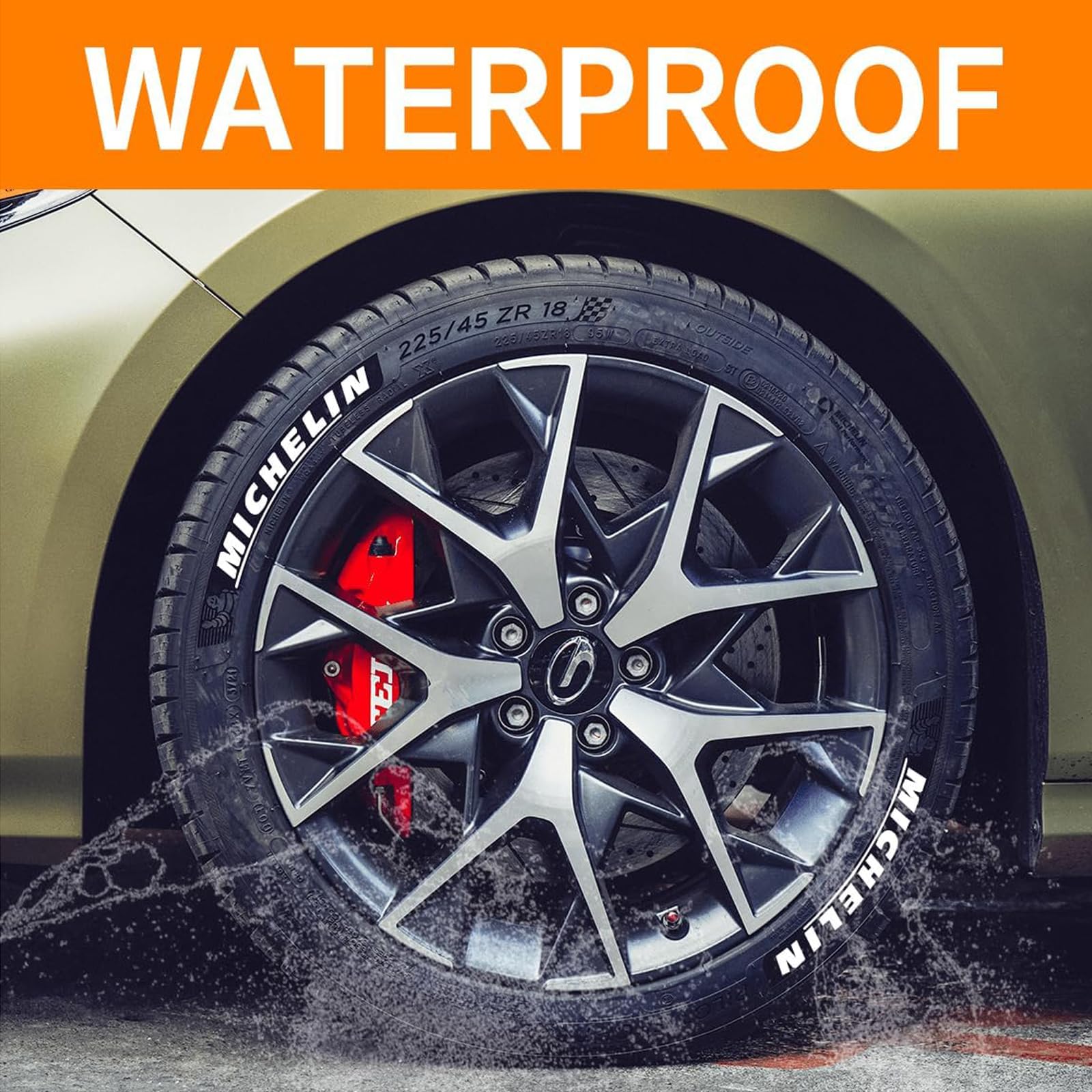 Waterproof Car Tire Paint Pen - Orange Tire Marker for Tire Lettering & Custom Designs | Durable, Long-Lasting Ink for Car, Truck & Motorcycle Tires | Perfect for DIY Auto Detailing & Personalization