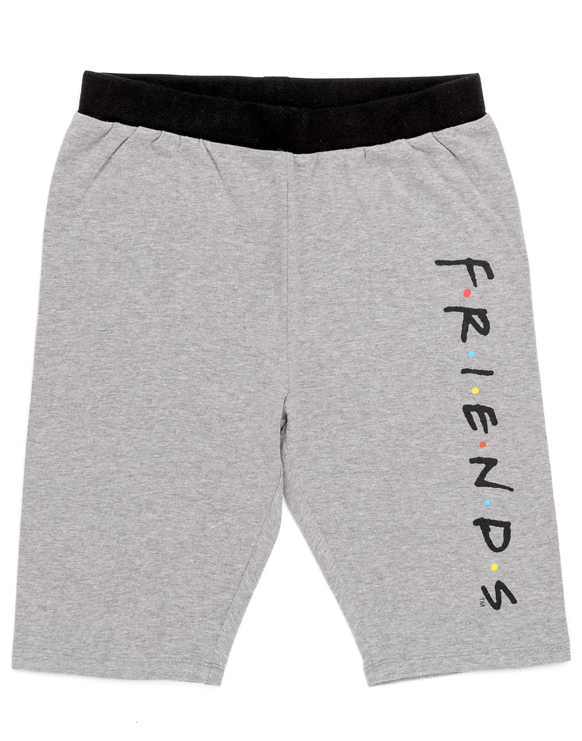 Friends TV Show Pajama Set for Women - Soft Cotton Loungewear with T-Shirt & Bike Shorts | Sleepwear, Relaxing at Home, Girls Night Out