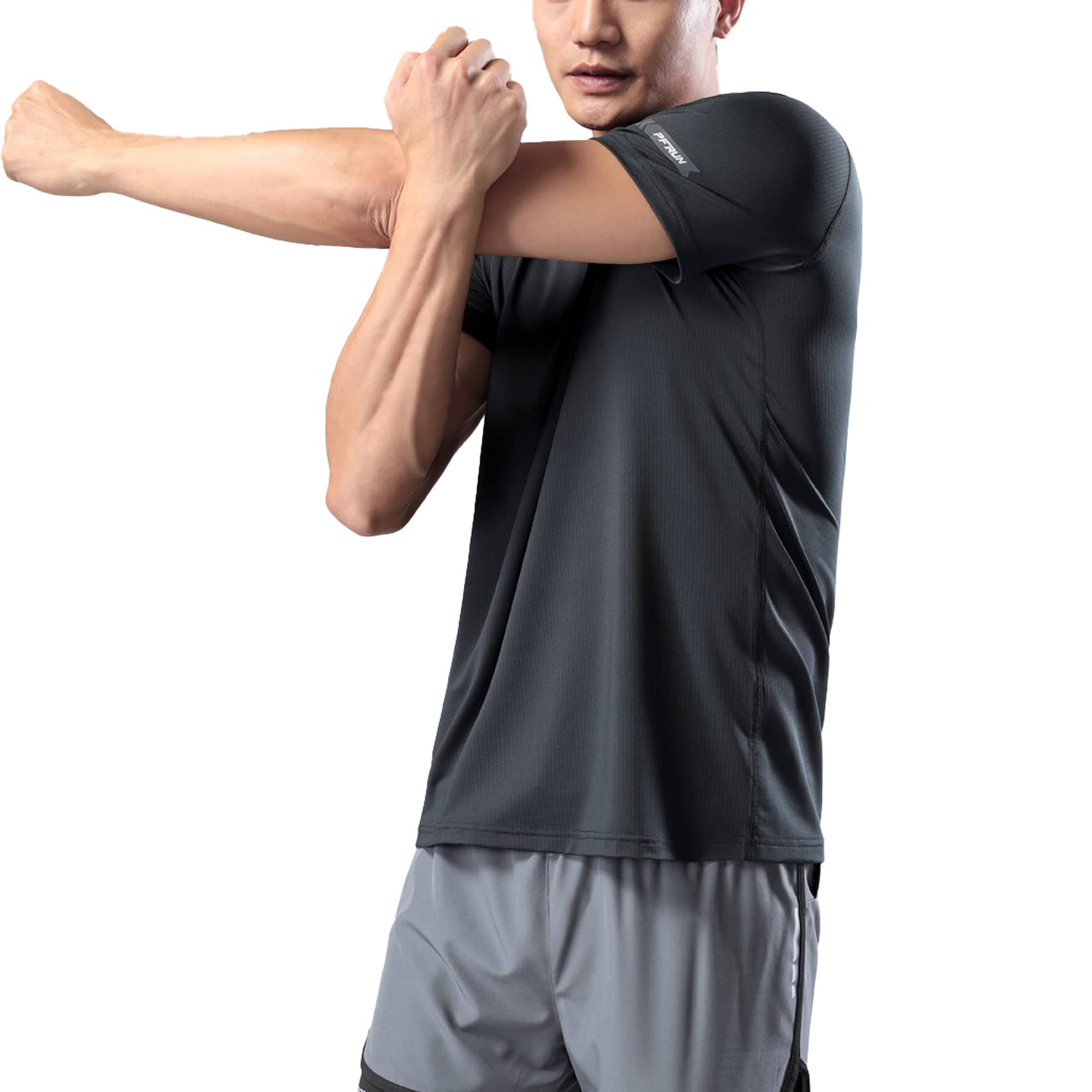 Men's Summer Slim Fit Moisture-Wicking Active Athletic Short Sleeve Crew T-Shirt - Lightweight Quick-Dry Workout Tee for Running, Gym & Outdoor Sports