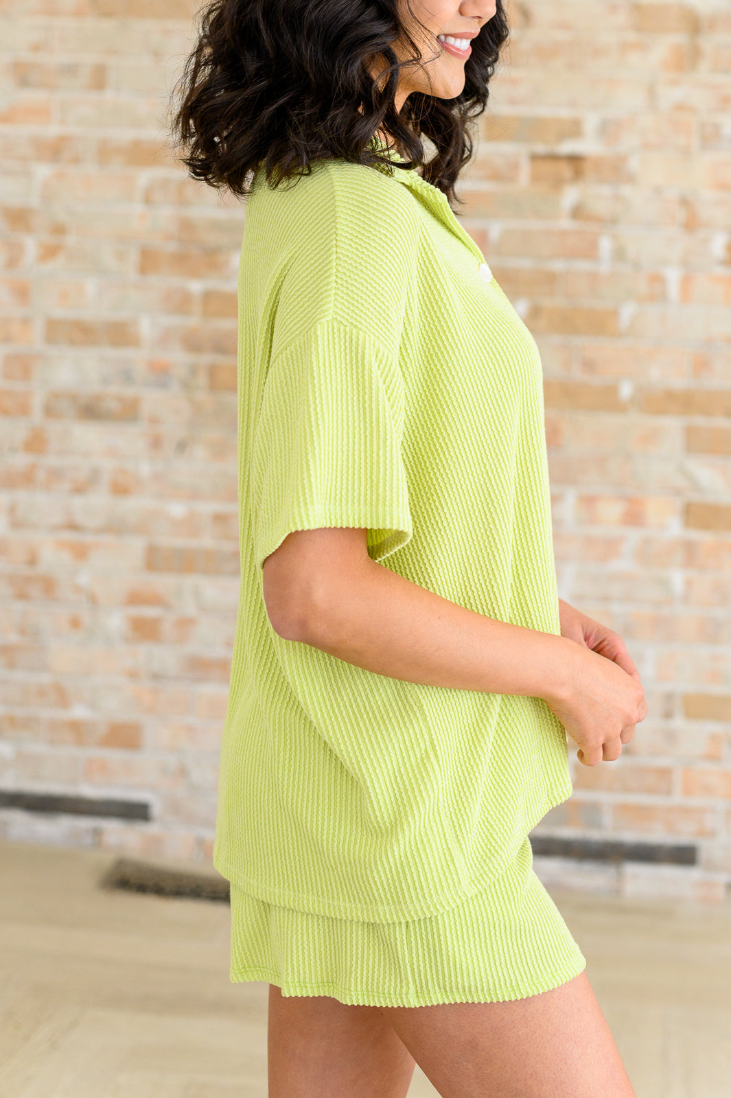 Two's Company Women's Ribbed Button Down Shirt - Stylish Casual & Office Wear - Perfect for Work, Dates & Everyday Outfits