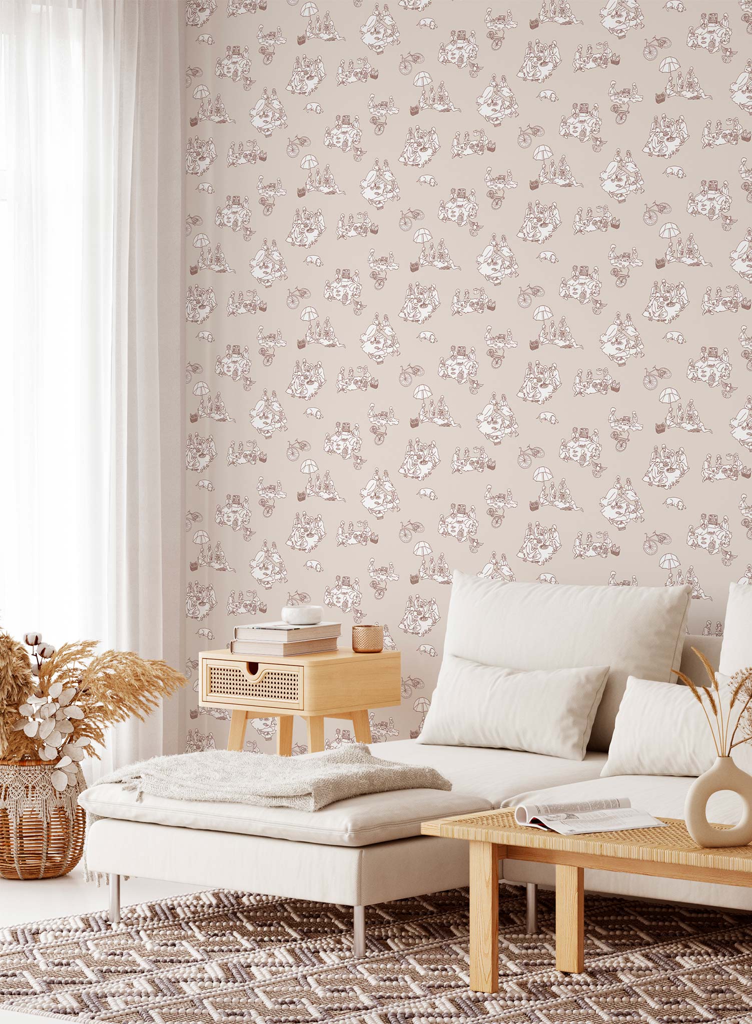 La Fontaine Wallpaper - Premium Peel and Stick Wallpaper for Home Decor | Perfect for Living Rooms, Bedrooms & Nursery