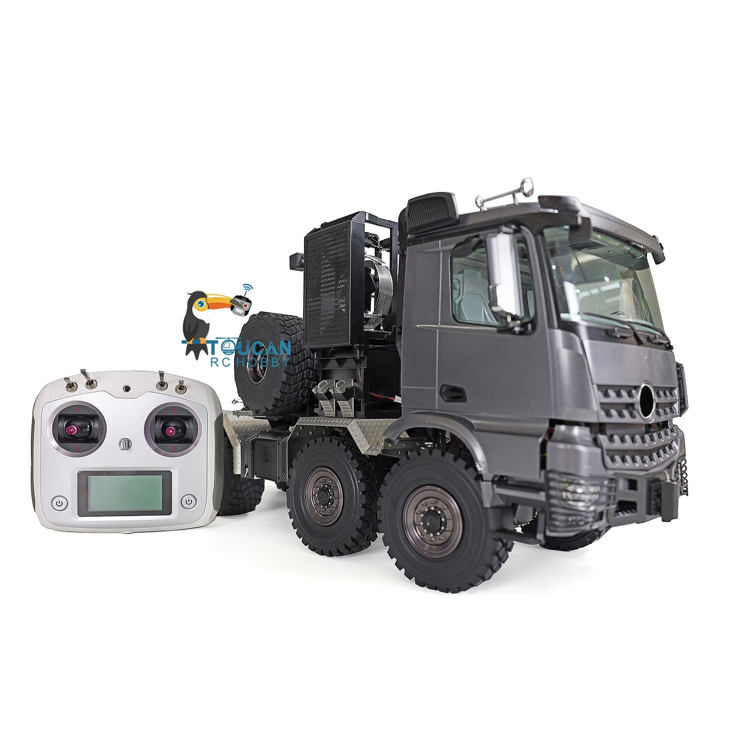 TOUCAN 1/14 Scale 8x8 Off-Road RC Tractor Truck - Metal Ready-to-Run Remote Control Model with Differential Lock Gearbox & Servo - Perfect for Hobbyists, Off-Road Racing and Backyard Adventures