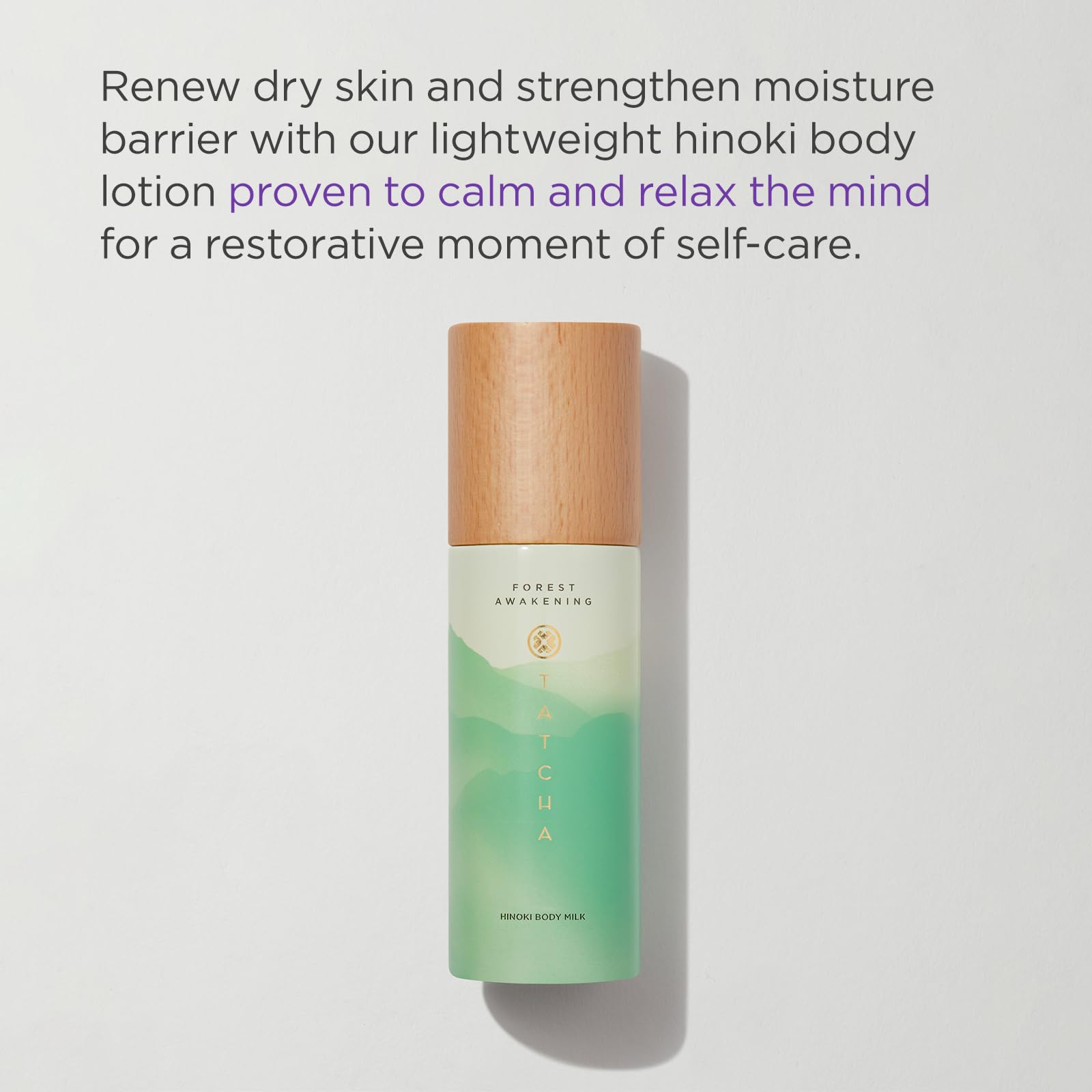 TATCHA Forest Awakening Hinoki Body Milk - Lightweight Hydrating Lotion for Dry Skin Renewal, 132ml/4.5 fl oz | Moisturizing Body Care for Daily Use & Spa Nights