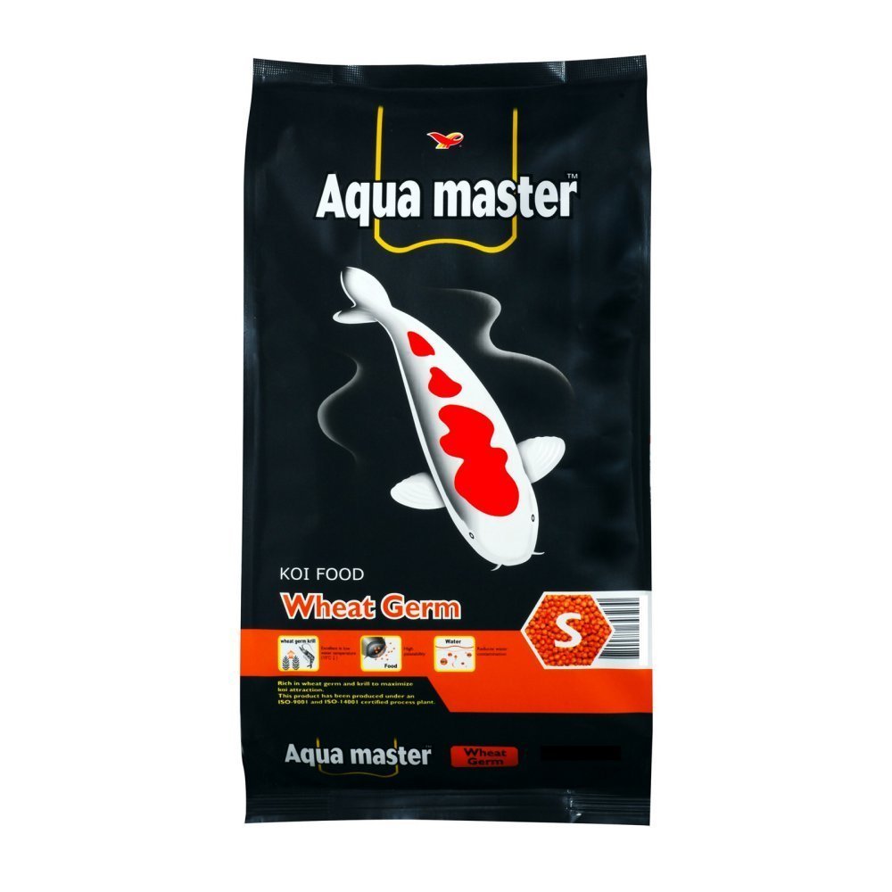 Aqua Master Wheat Germ Fish Food - Premium Nutrition for Healthy Fish, 22 lb Bulk Bag - Ideal for Koi, Goldfish & Pond Fish in Outdoor Ponds & Aquariums