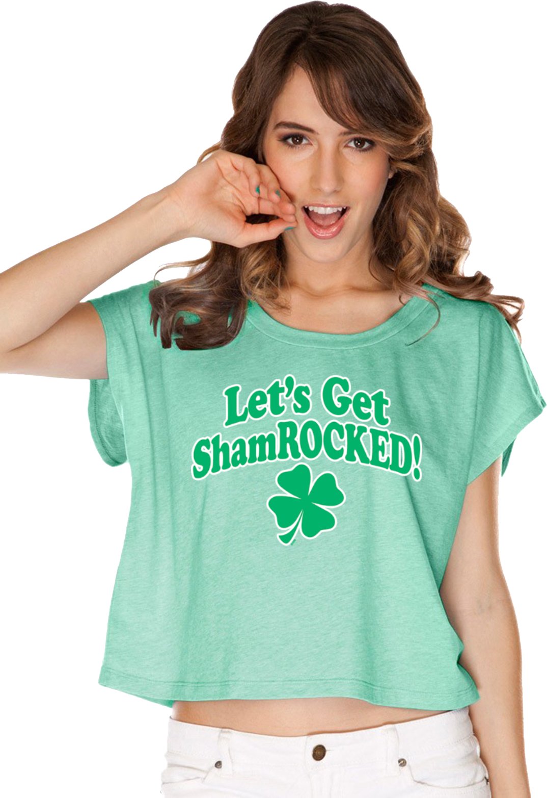 St. Patrick's Day Ladies Boxy Tee - Fun 'Let's Get Shamrocked' Graphic T-Shirt for Women | Casual Wear, Party Outfit & Holiday Celebration