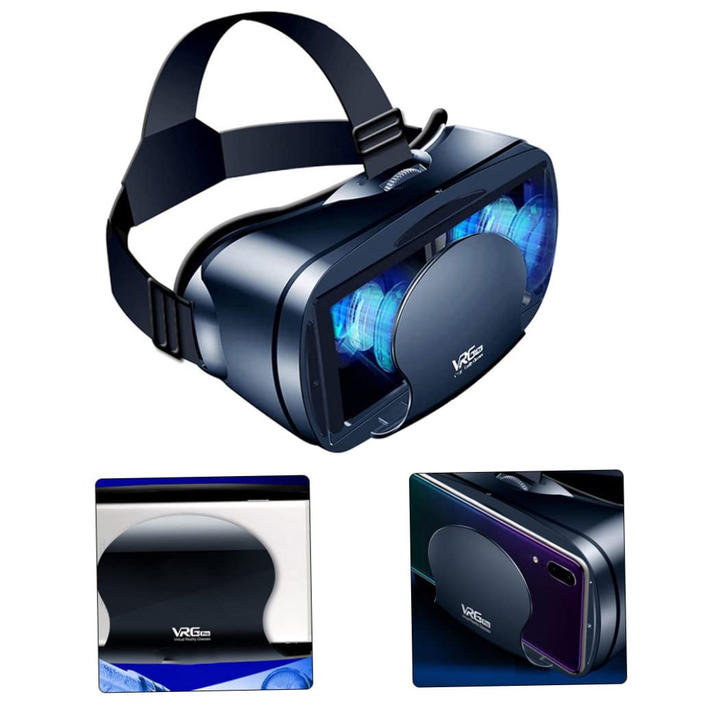 Tadoiooy VR Headset 3D Virtual Reality Glasses - Comfortable Adjustable Distance with Remote Control for 3D Movies & Gaming - Black Smartphone VR Headset - Perfect for Home Entertainment & Immersive Gaming Experience