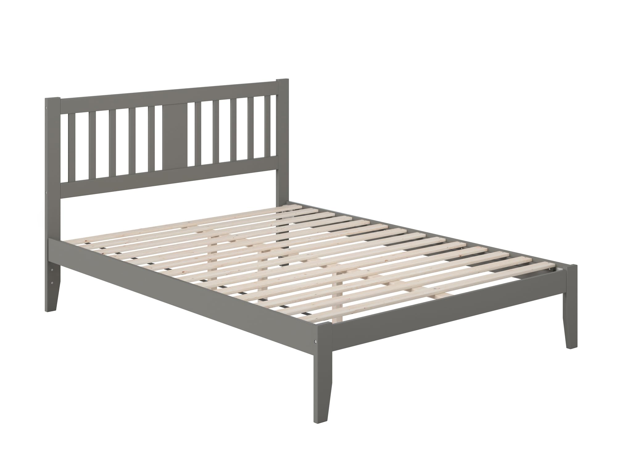 AFI Tahoe Queen Size Platform Bed Frame with USB Charging Station, Modern Grey Wooden Bed - Perfect for Bedrooms, Guest Rooms & Small Spaces