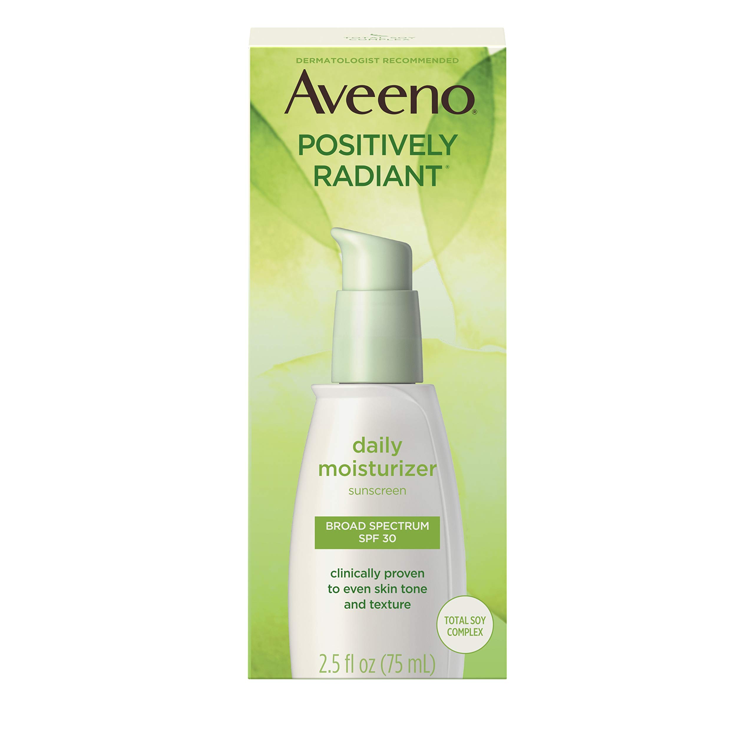 Aveeno Positively Radiant Daily Face Moisturizer with SPF 30 Sunscreen - 2.3 Fl Oz (Pack of 12) | Oil-Free, Non-Comedogenic & Hypoallergenic Facial Lotion for Glowing Skin | Perfect for Daily Use, Travel & On-The-Go Hydration