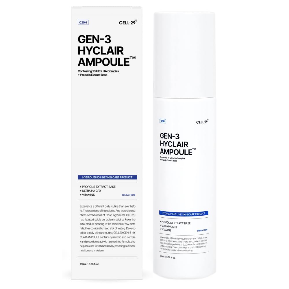 Gen3 Highclare Serum - 3-Layer Hyaluronic Acid Face Moisturizer with Propolis & Collagen for Acne Treatment | 100-Hour Hydration for All Skin Types | Korean Glass Skin Care (3.38 Fl.oz) | Perfect for Daily Skincare Routine & Nighttime Hydration Boost