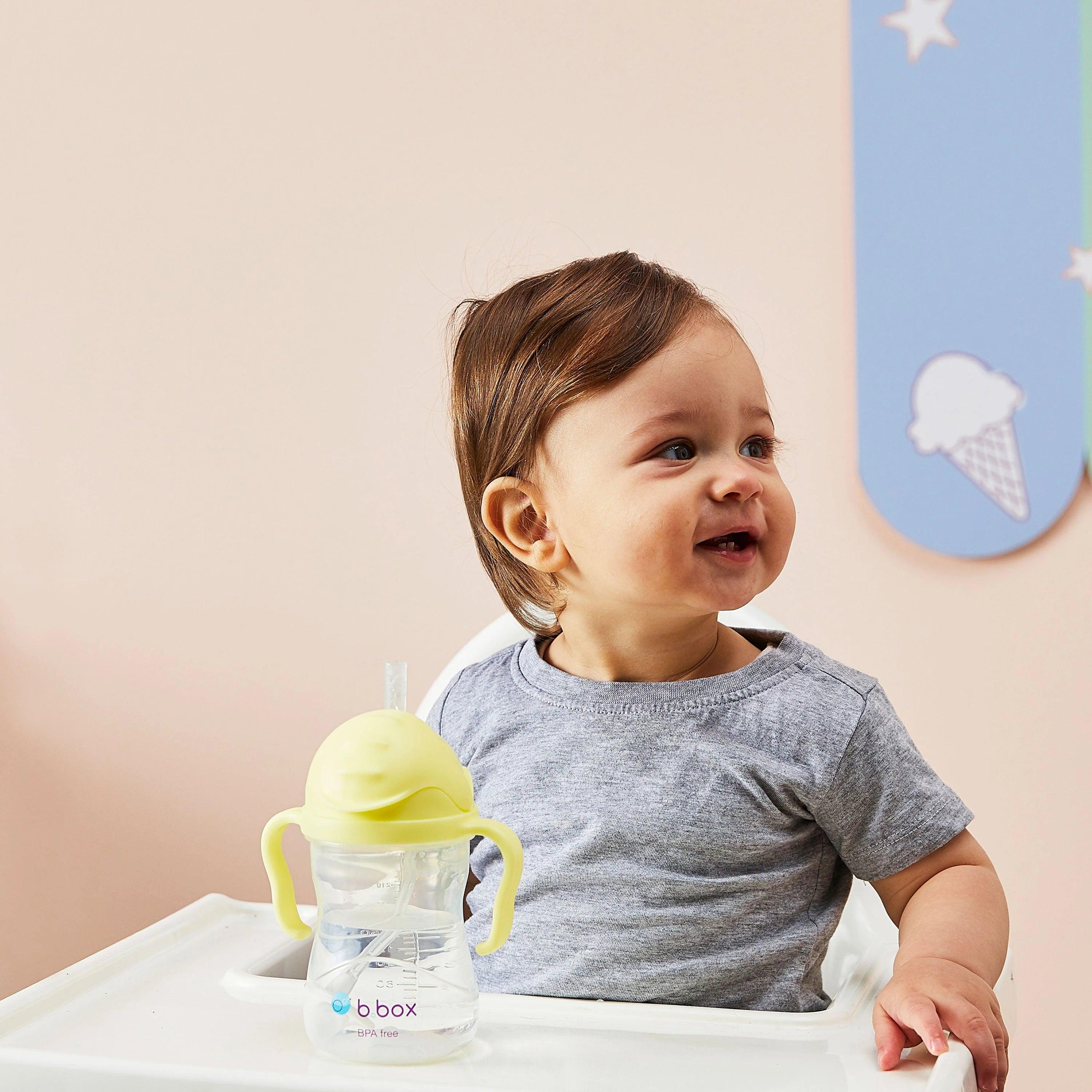 b.box Baby & Toddler Sippy Straw Cup 8oz/240ml - Leak Proof Spill Proof Drinking Cup for Infants & Kids - Perfect for Daycare, Travel & On-the-Go Hydration