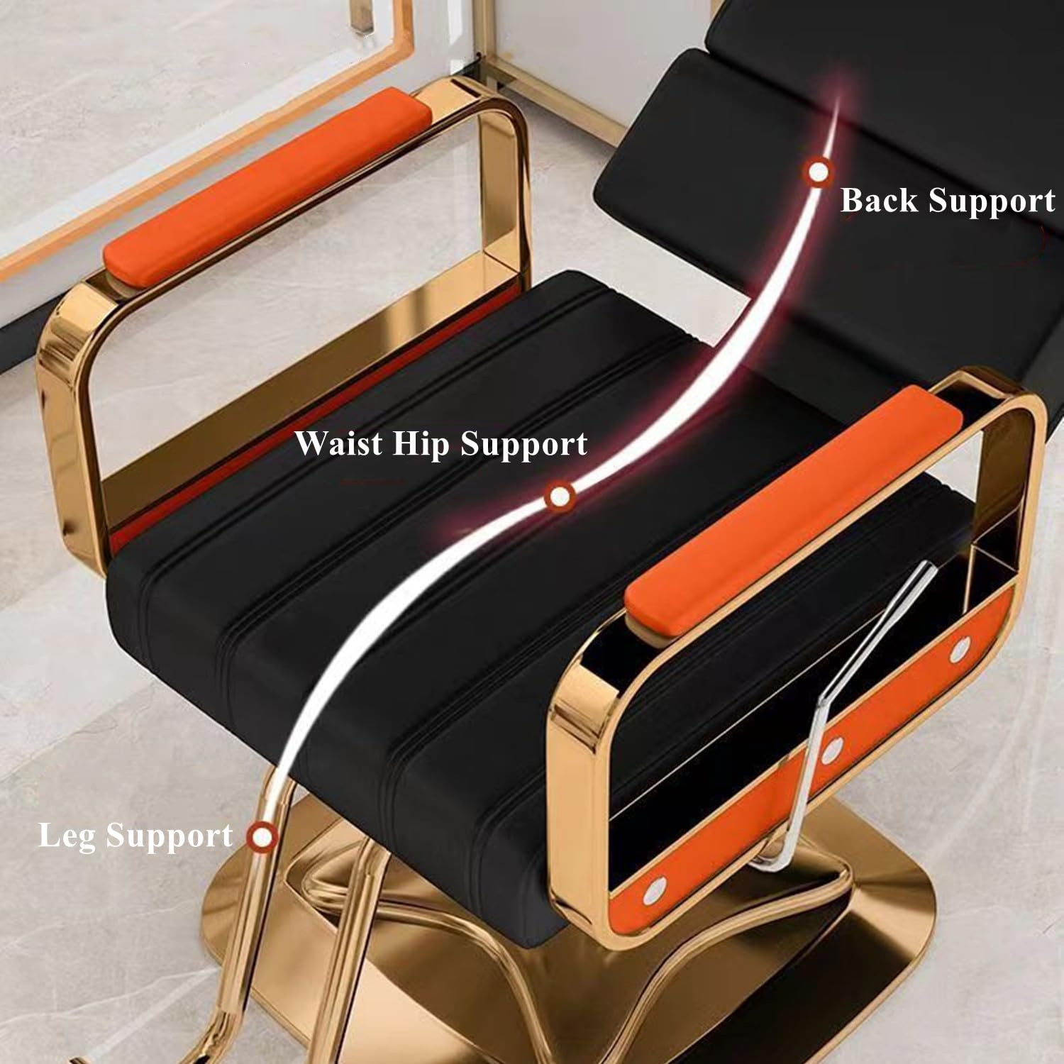 Hydraulic Barber Chair - Professional Salon Chair for Hair Stylists with Wide Rotating Seat, Beauty Spa & Cosmetology Equipment for Hairdressing & Shampoo - Perfect for Salons, Barbershops & Home Use (Black)