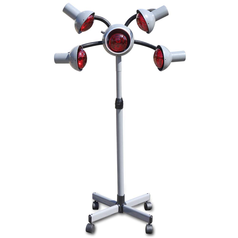 5-Head Red Light Therapy Hair Dryer Stand with Rolling Base - Professional Salon Heat Lamp for Hair Drying, Perming & Styling | Perfect for Hair Salons, Home Use & Professional Stylists