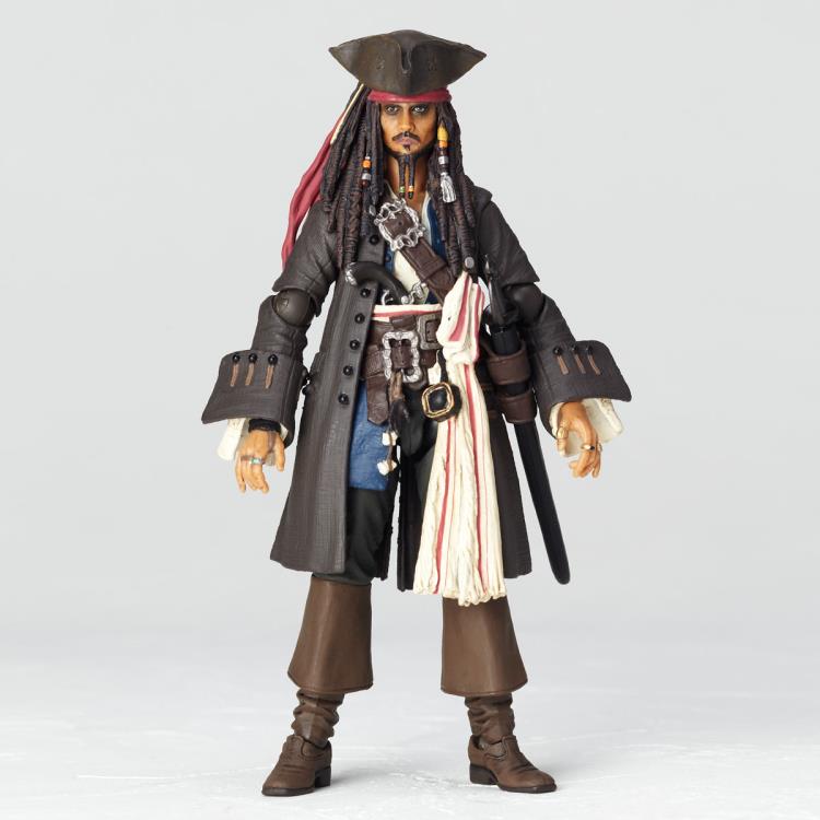 Amazing Yamaguchi Revoltech Action Figure - Pirates of the Caribbean Jack Sparrow (2023 Release) NR006 - Highly Poseable Collectible for Display & Photography
