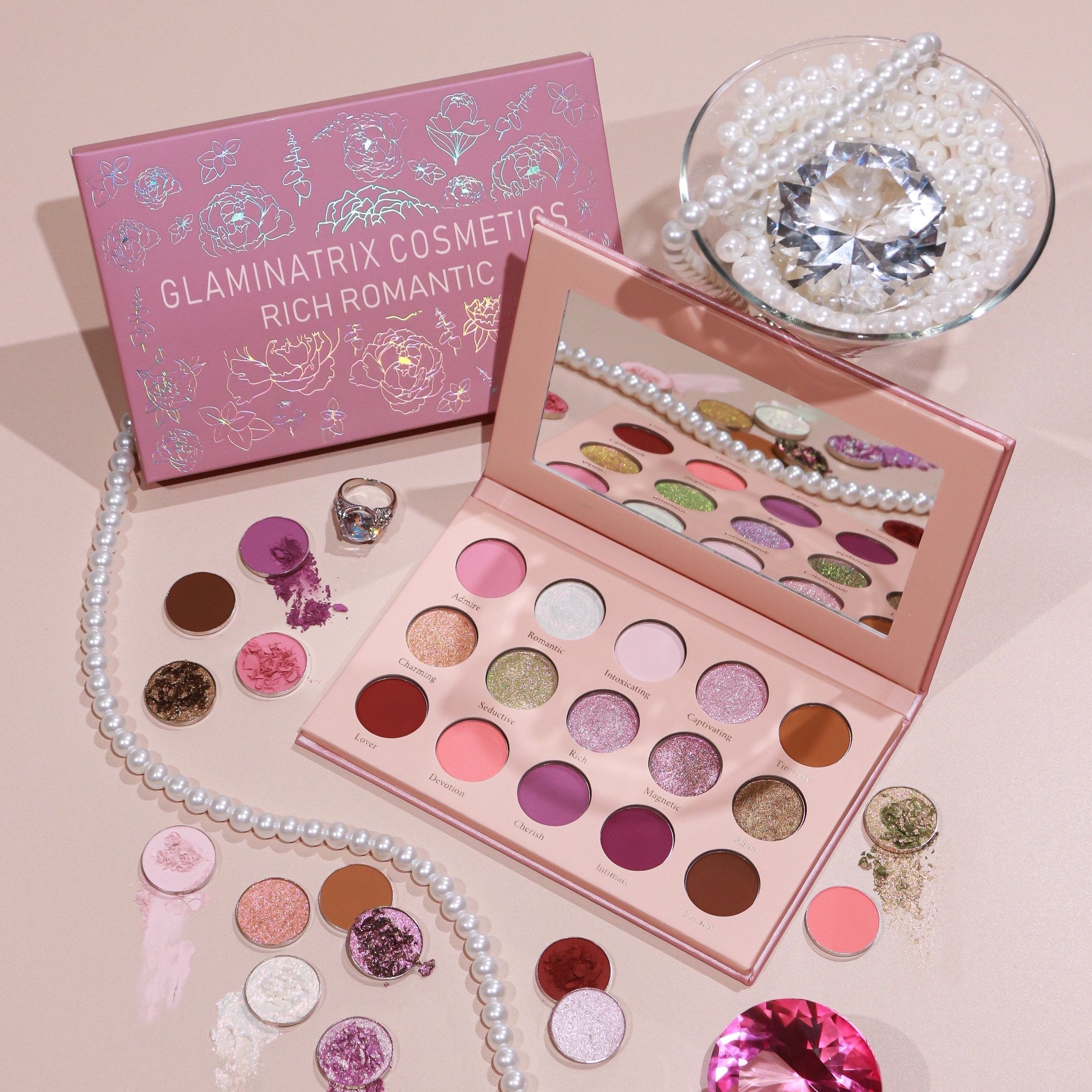 Rich Romantic Eyeshadow Palette - 12 Highly Pigmented Matte & Shimmer Shades for Stunning Eye Makeup | Perfect for Date Night, Parties & Special Occasions
