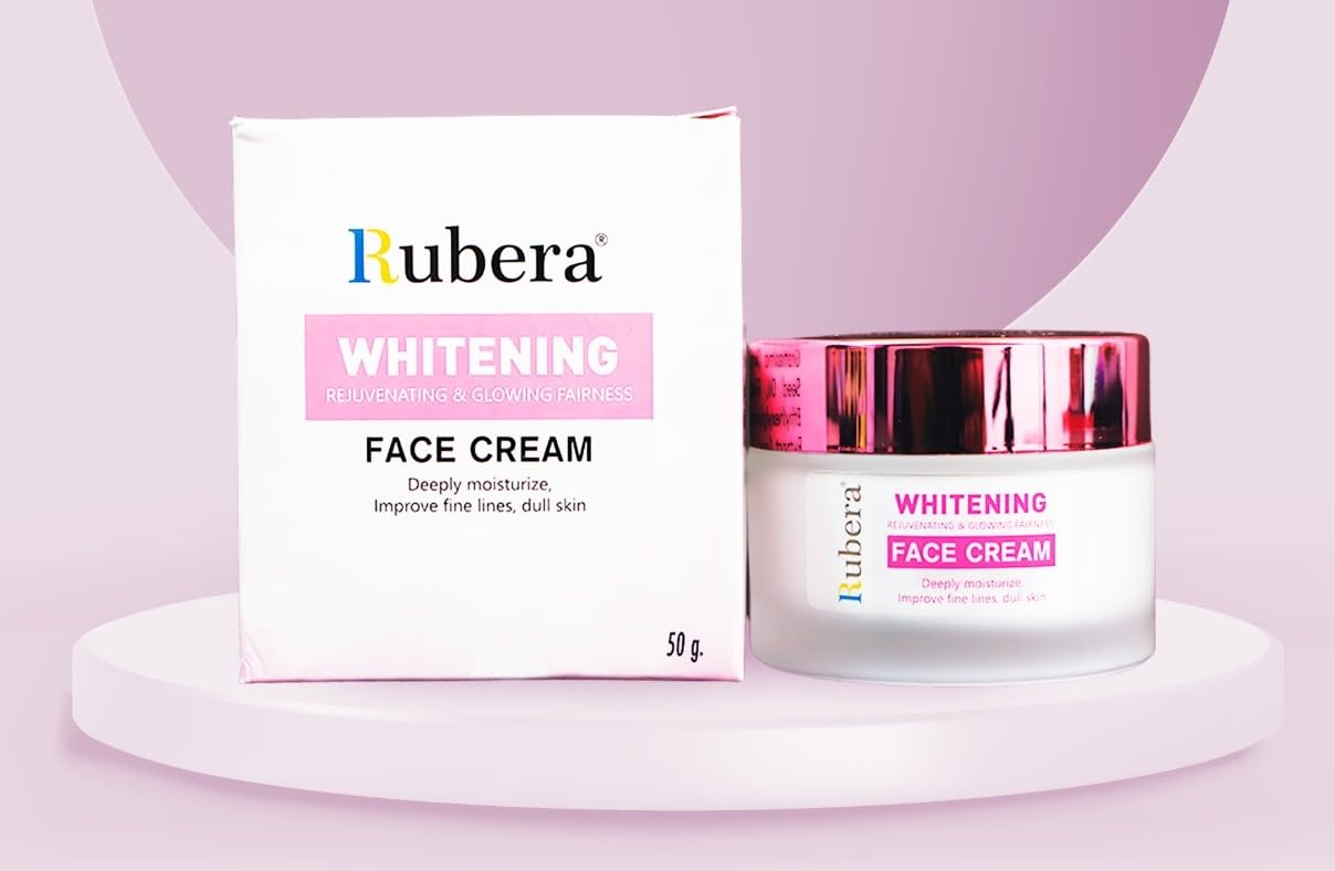 Rubera Brightening & Rejuvenating Face Cream for Glowing Skin - 50g | Dark Spot Corrector, Anti-Aging Moisturizer for Day & Night Use