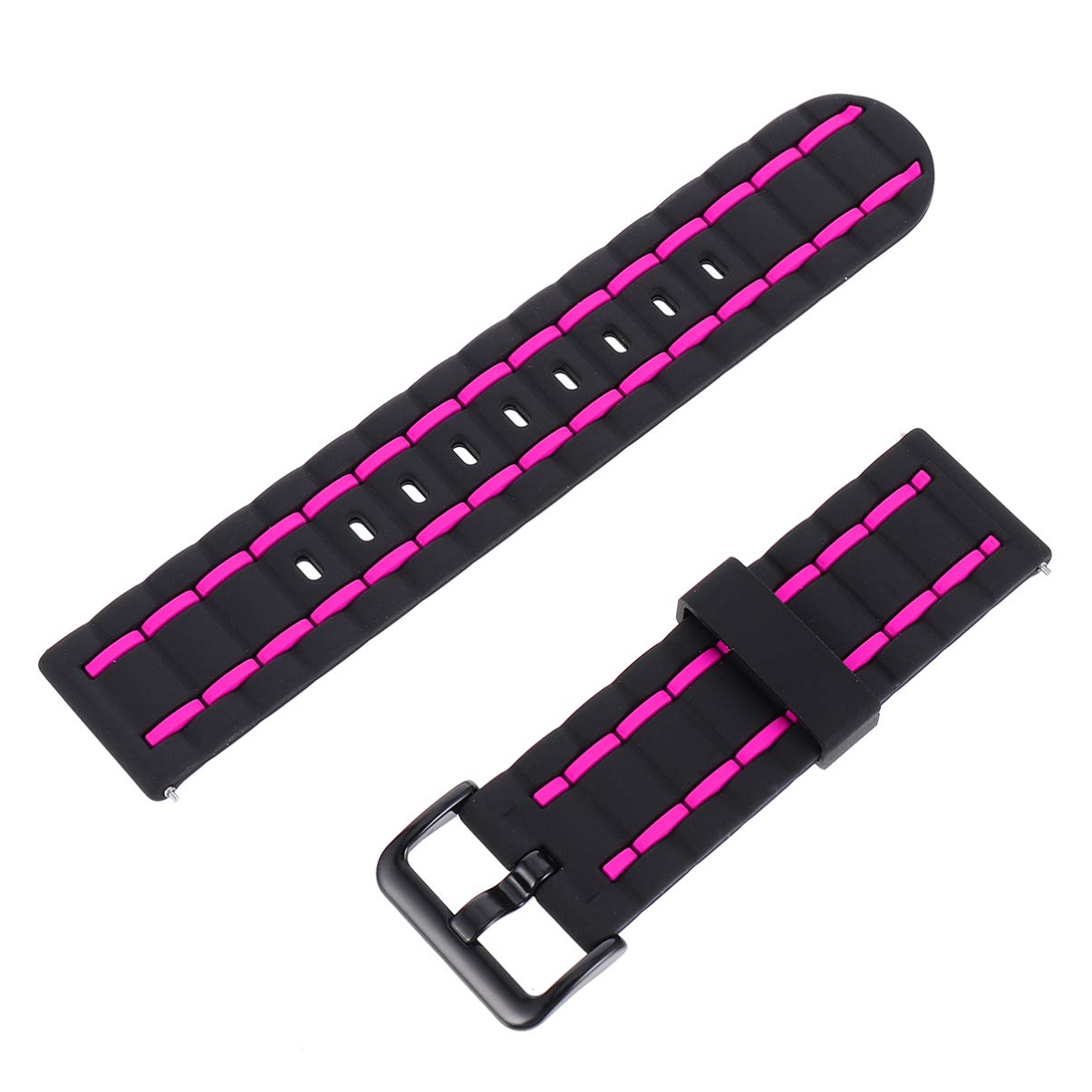 Hemobllo 22mm Silicone Smart Watch Band - Compatible with Boneng & Polar Vantage Smartwatches - Soft Durable Replacement Wristband (Black Pink) - Perfect for Fitness Tracking, Running & Everyday Wear