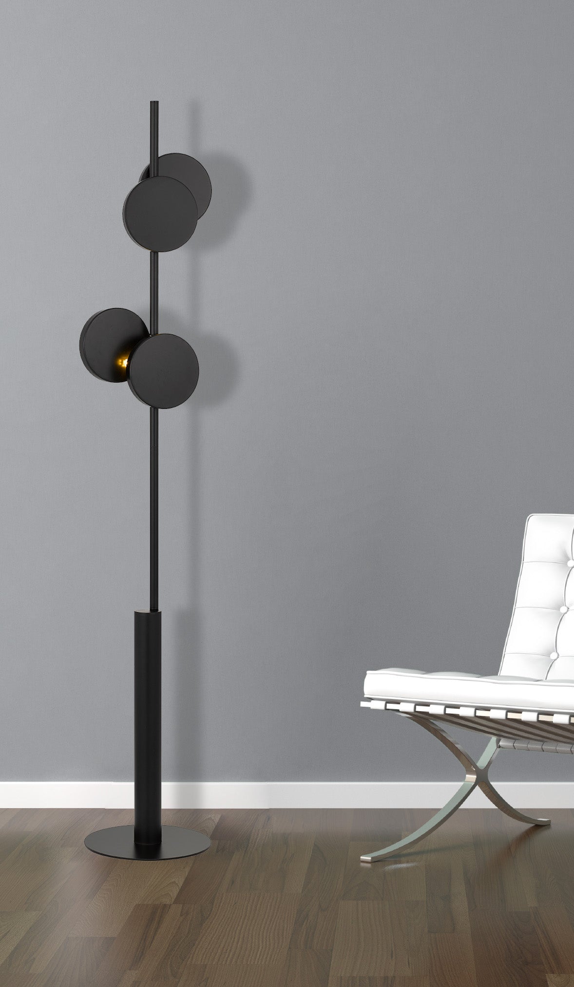 Amparo Modern Black Floor Lamp - Adjustable Standing Light for Living Room, Bedroom & Office - Stylish LED Reading Light with Remote Control & Dimmable Brightness