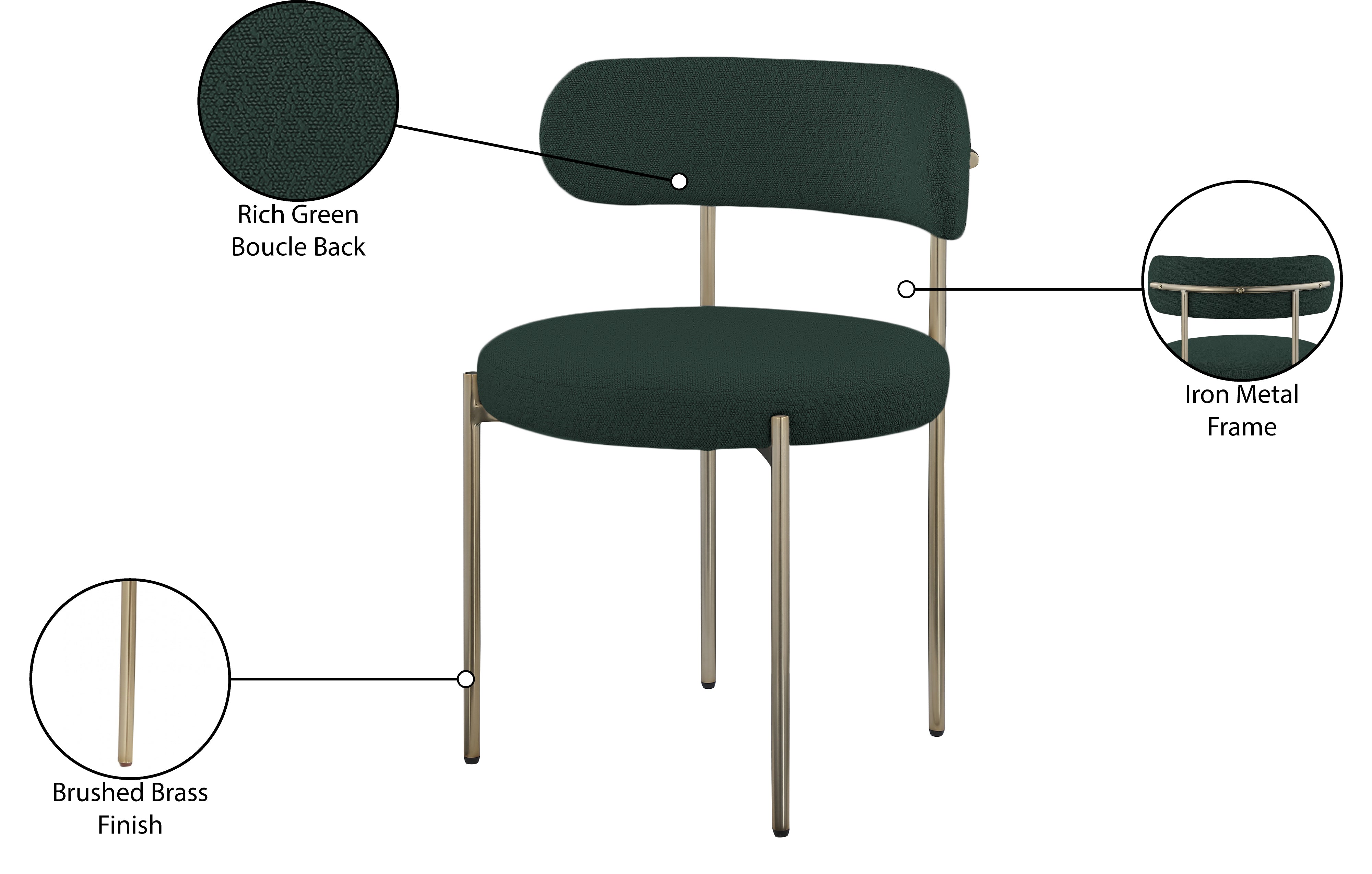 Luxury Boucle Fabric Dining Chair - Modern Upholstered Accent Chair for Kitchen, Dining Room & Office - Soft & Comfortable Mid Century Design - Perfect for Home Decor & Entertaining