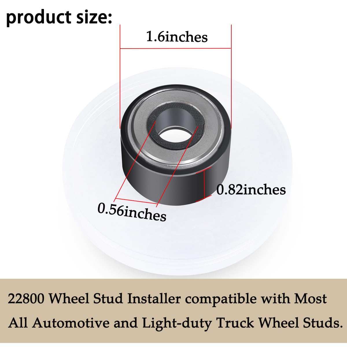 Heavy Duty Wheel Stud Installer Tool #22800 - Compatible with Automotive & Light-Duty Trucks - Replace Broken Wheel Studs Easily - Perfect for Tire Repair Shops & DIY Mechanics