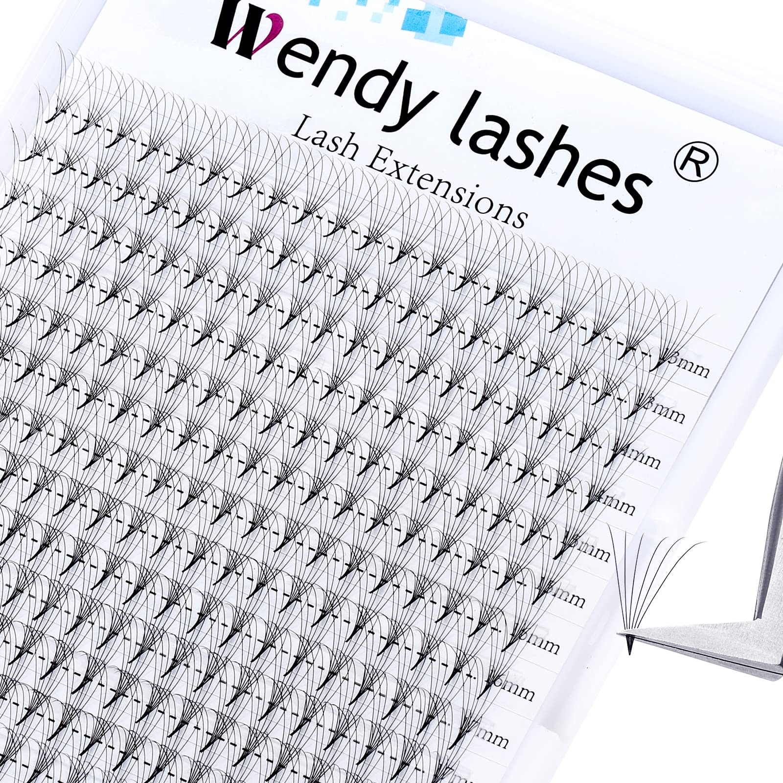 Premade Volume Lash Extensions 320 PCS - 5D/6D/8D/10D Mixed Tray, 0.07mm D Curl, Short Stem Eyelash Extensions for Natural & Dramatic Look (6D-0.07-D, 13-20mm) - Perfect for Salon Professionals & DIY Lash Enthusiasts