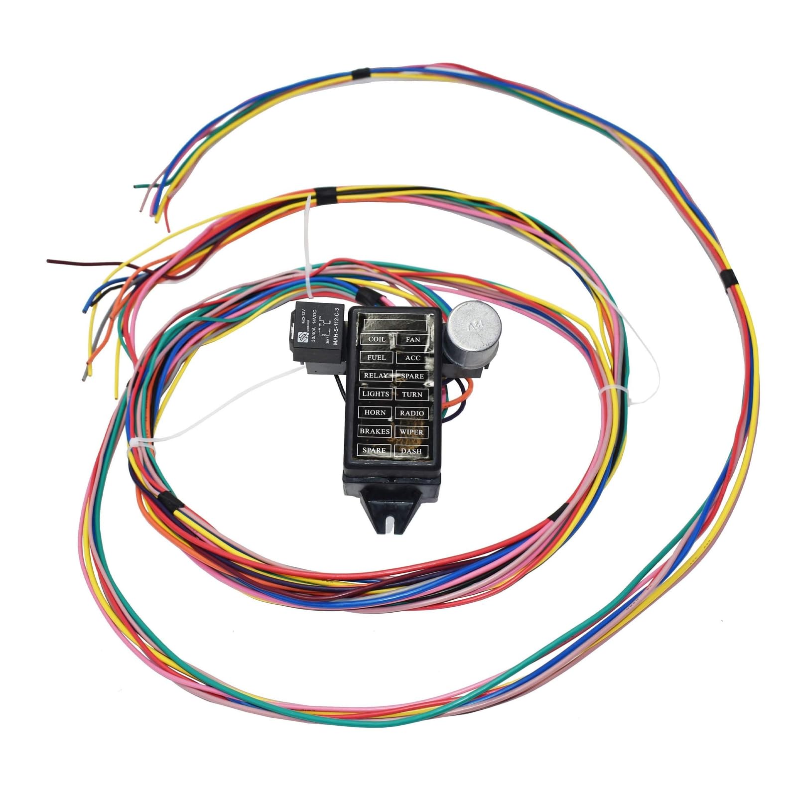 A-Team Performance 14-Circuit Basic Wire Kit - Small Wiring Harness Cable for Rat Rod, Street Rod, Sand Car & Truck - Perfect for Automotive Electrical Upgrades & Custom Wiring Projects