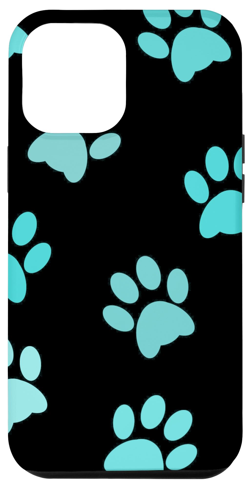 iPhone 12 Pro Max Dog Paw Case - Teal Pet Lover Cover for Dog Moms