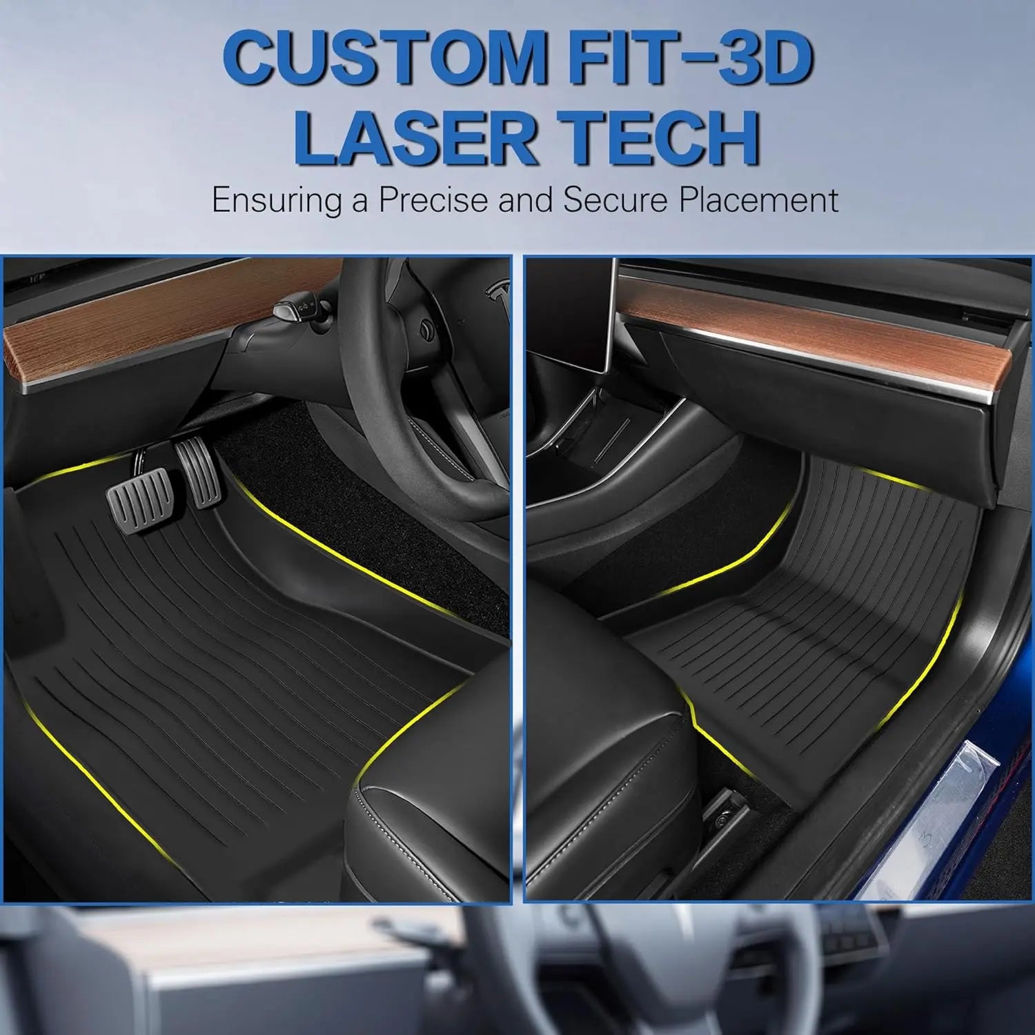 Premium All-Weather TPE Floor Mats for Tesla Model 3 (2021-2023) - 6-Piece Set with Cargo Liner & Trunk Mats - Durable, Non-Slip Car Accessories for Year-Round Protection - Perfect for Daily Commutes, Road Trips & Outdoor Adventures