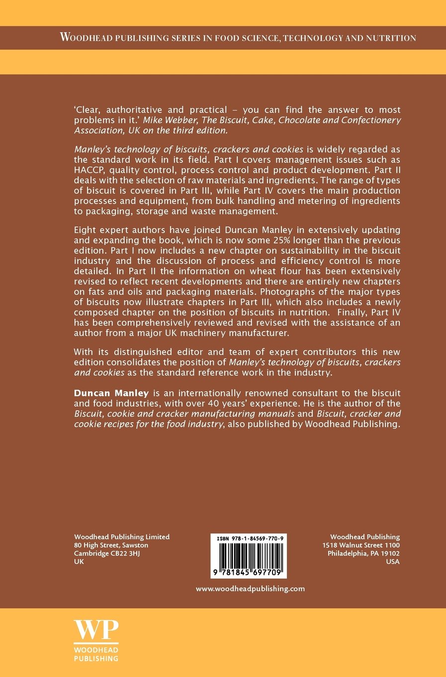 Manley’s Technology of Biscuits, Crackers and Cookies - Woodhead Publishing Food Science Book | Baking Industry Guide for Professionals & Home Bakers - Perfect for Bakeries, Culinary Schools & Food Science Research