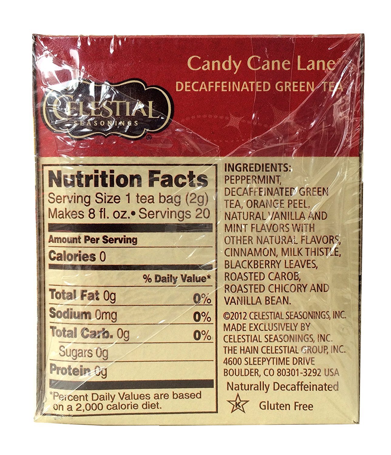 Celestial Seasonings Decaf Candy Cane Lane Herbal Tea - 3 Pack | Holiday Mint Flavored Tea Bags | Perfect for Christmas Gifts & Cozy Winter Nights