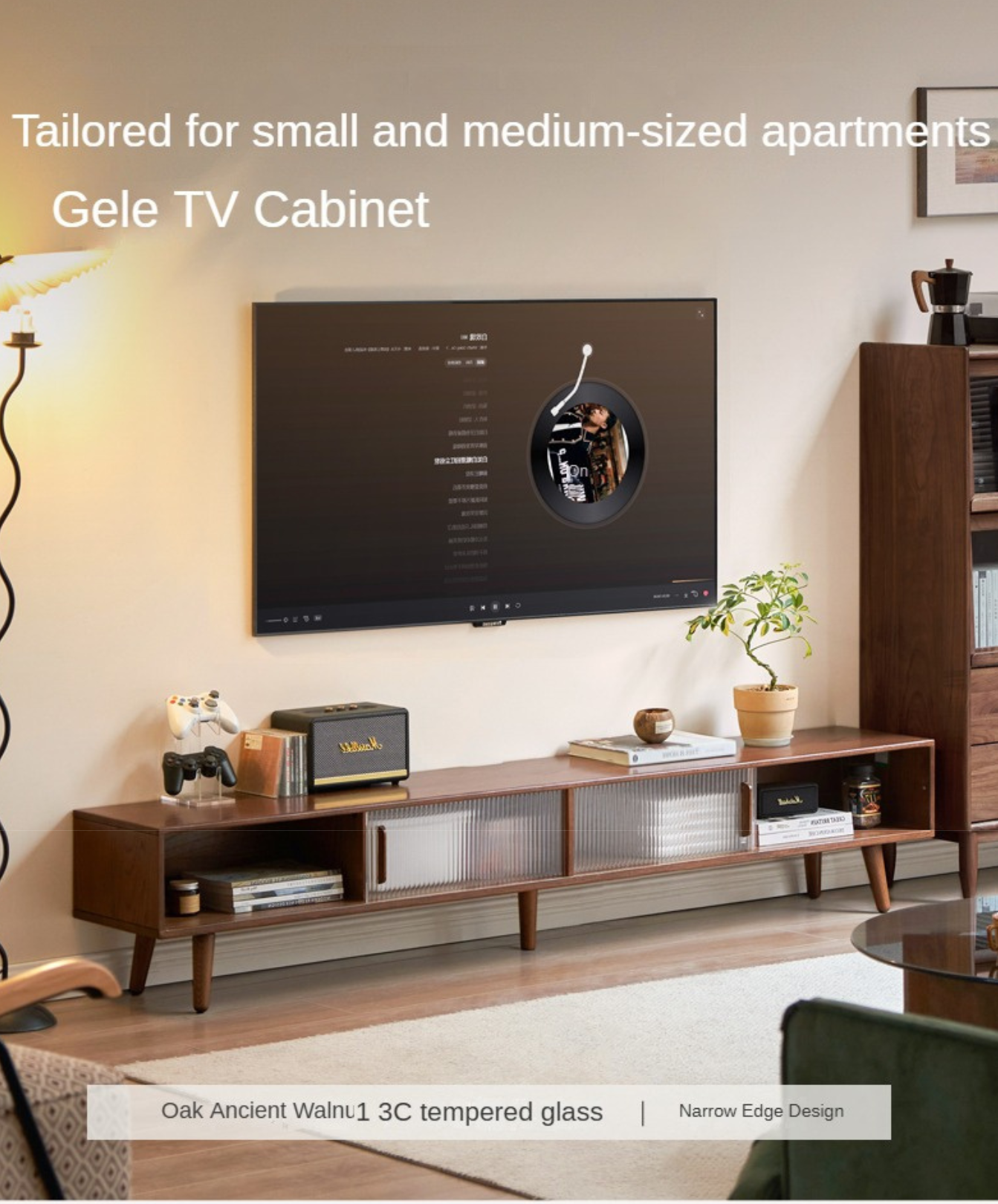 Oak Solid Wood Modern Simple TV Cabinet - Stylish & Durable Entertainment Center for Living Room, Bedroom, or Home Theater