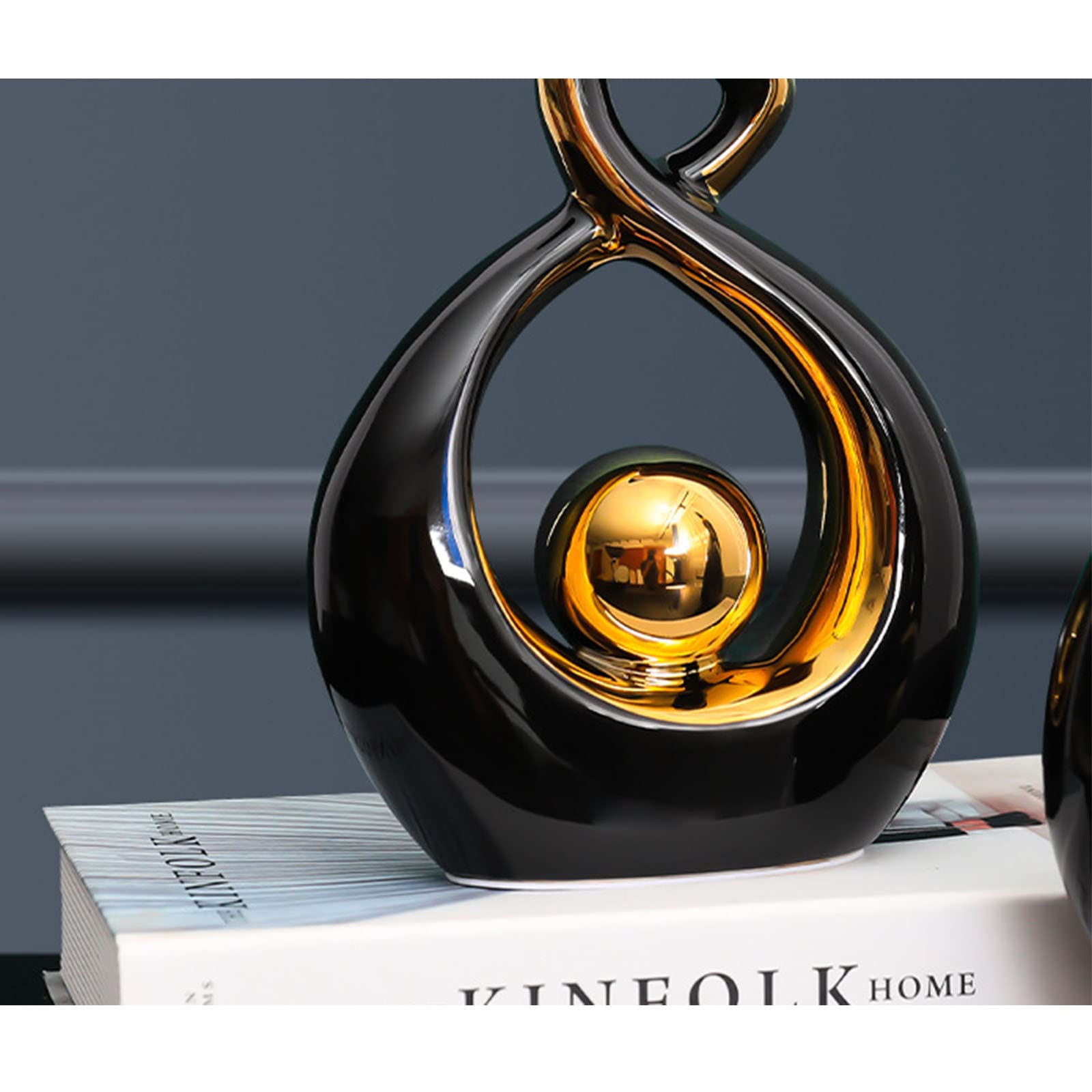 Abstract Ceramic Sculpture - Modern Home Decor Statue for Coffee Table, Living Room, Bedroom, Dining Room & Office | Handcrafted Art Ornament for Contemporary Interior Design