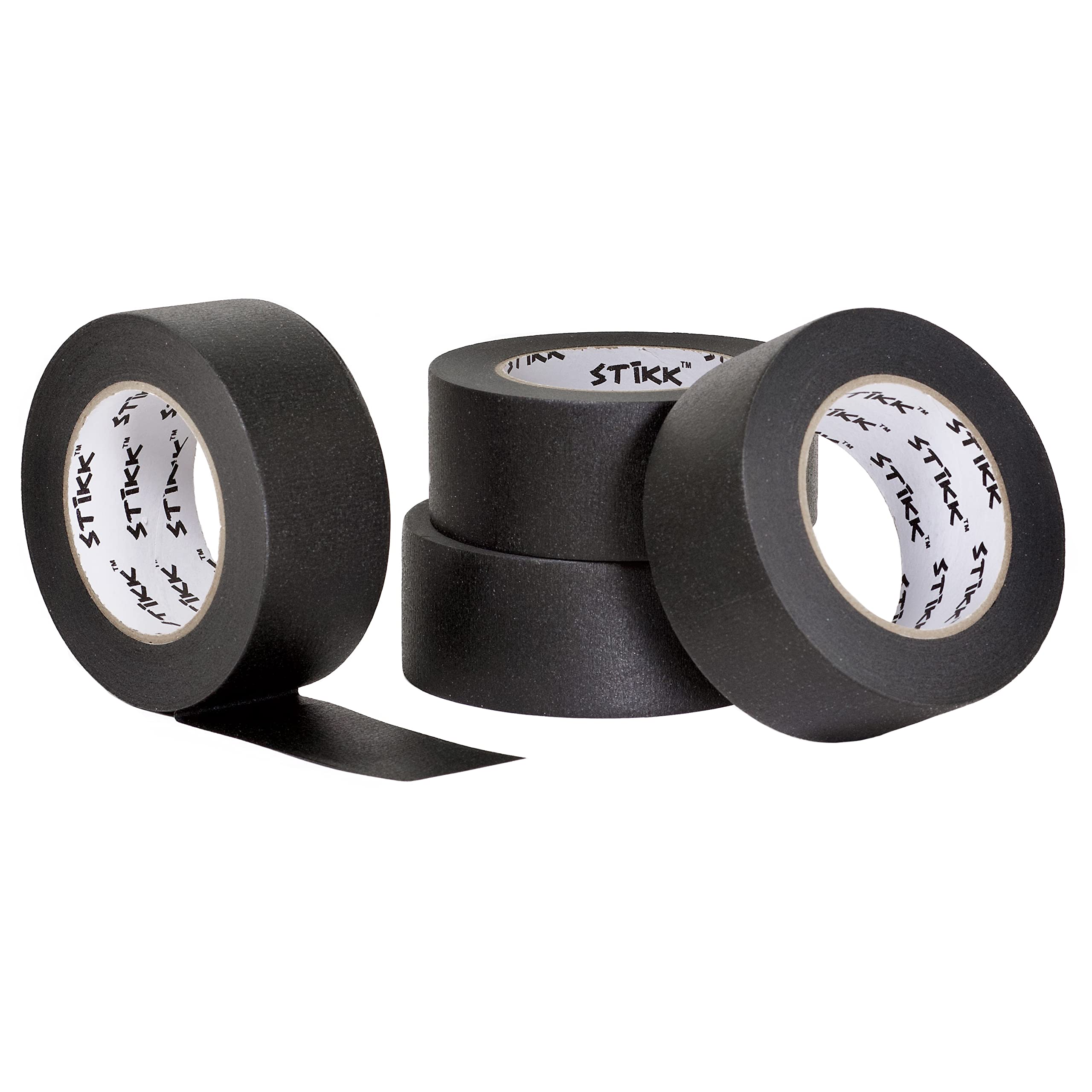 STIKK 4-Pack Black Painter's Tape - 2 Inch x 60 Yards - Residue-Free Masking Tape for Walls, Edges, Trim & Ceilings - Perfect for DIY Painting Projects, Home Renovation & Crafts - Professional Grade Painting Supplies