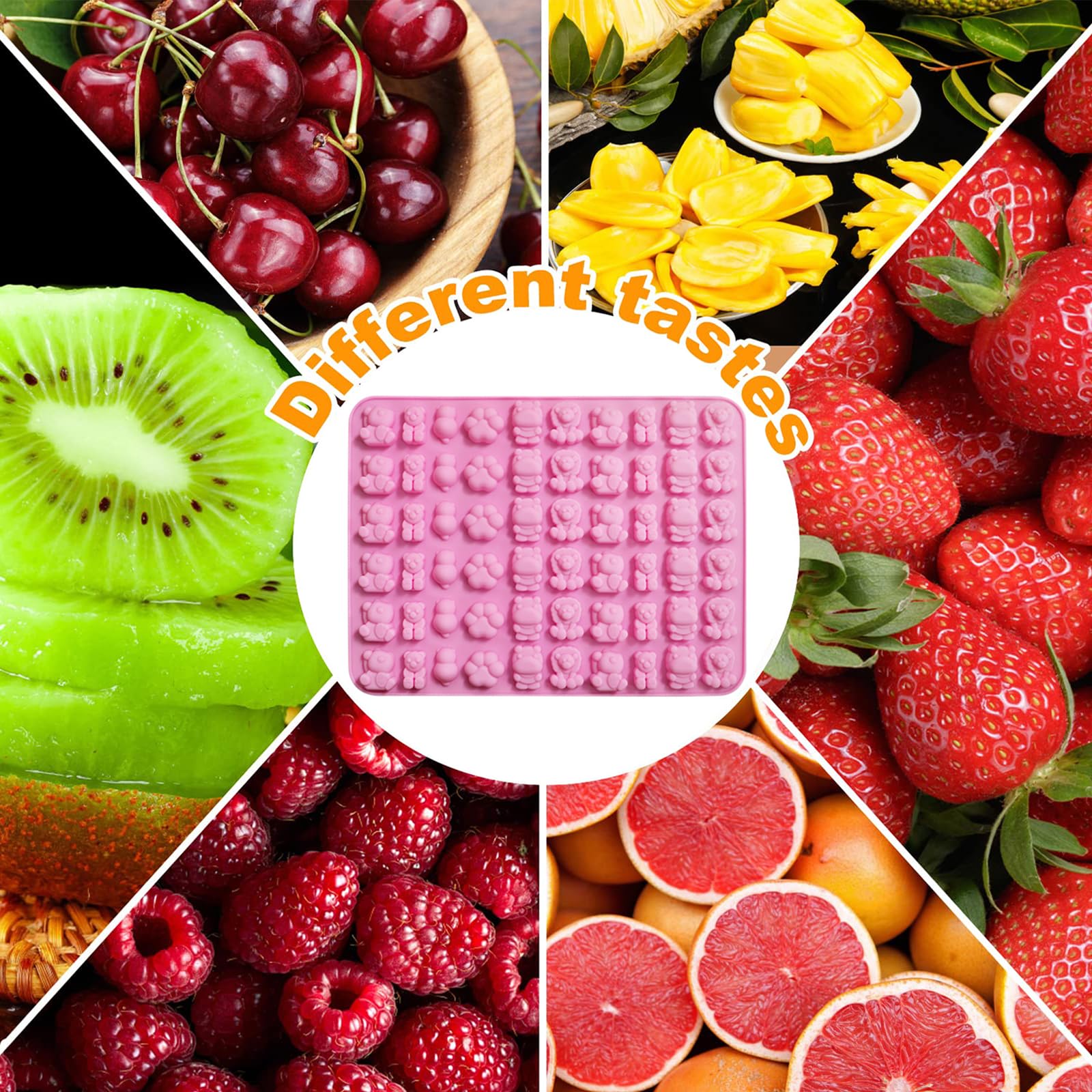 4 PCS Mini Gummy Silicone Molds for Chocolate, Candy, Biscuits & Wax Melts - Reusable Baking Molds for DIY Treats, Cake Decorating & Party Favors