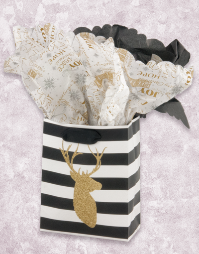 Elegant Gold Deer Gift Bags (Petite Size) - Perfect for Birthday Parties, Baby Showers & Wedding Favors