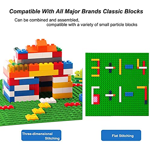 6 Pack Lego-Compatible Base Plates 25.5x25.5cm - Multicolor (Green-Blue-Gray) Building Blocks for Kids - Perfect for LEGO Creations, DIY Projects & Playroom Organization