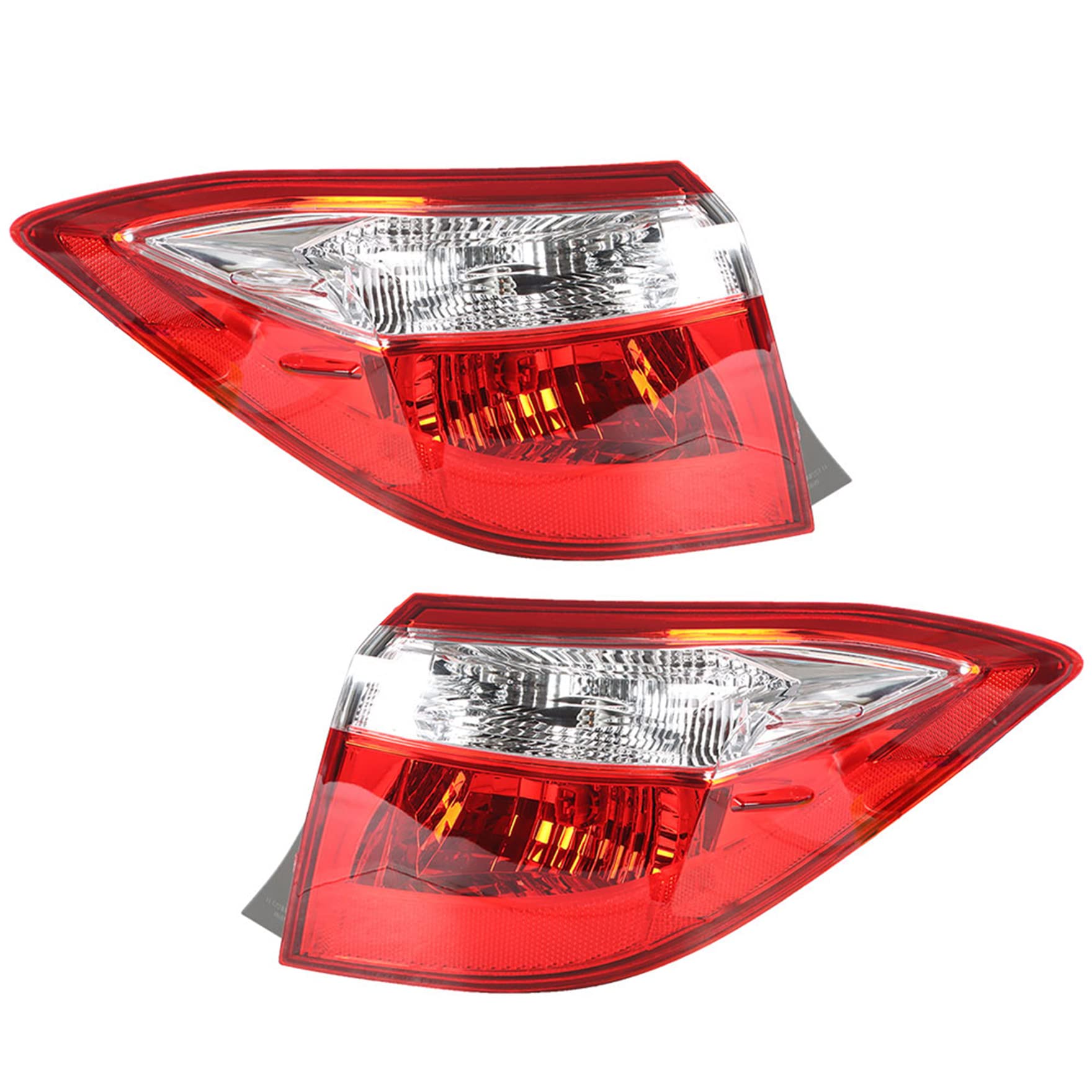2014-2016 Toyota Corolla Clear Lens Tail Lights Pair - Red Brake Lamp Replacement (Driver+Passenger Side) - Perfect for Night Driving & Enhanced Vehicle Safety