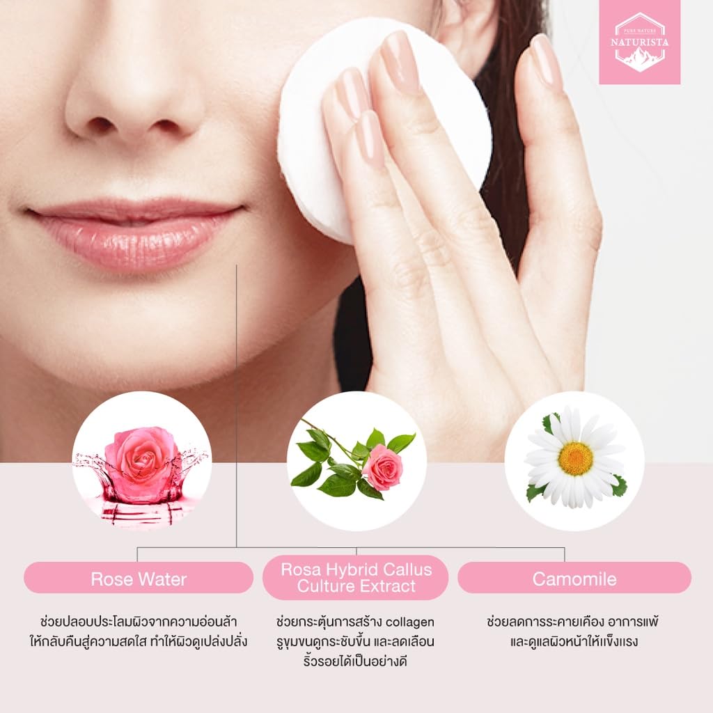 NTRT Rose Skincare Set - 250ml Rose Facial Toner, 300ml Rose Facial Cleanser & 500ml Rose Shower Gel for Hydration & Glow - Perfect for Daily Face & Body Care Routine