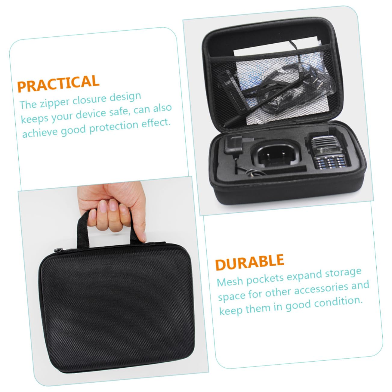 HOMSFOU Waterproof Outdoor Storage Chest for Walkie Talkies - Portable Handheld Radio Carrying Case with Handle - Perfect for Camping, Hiking, and Emergency Communication Storage