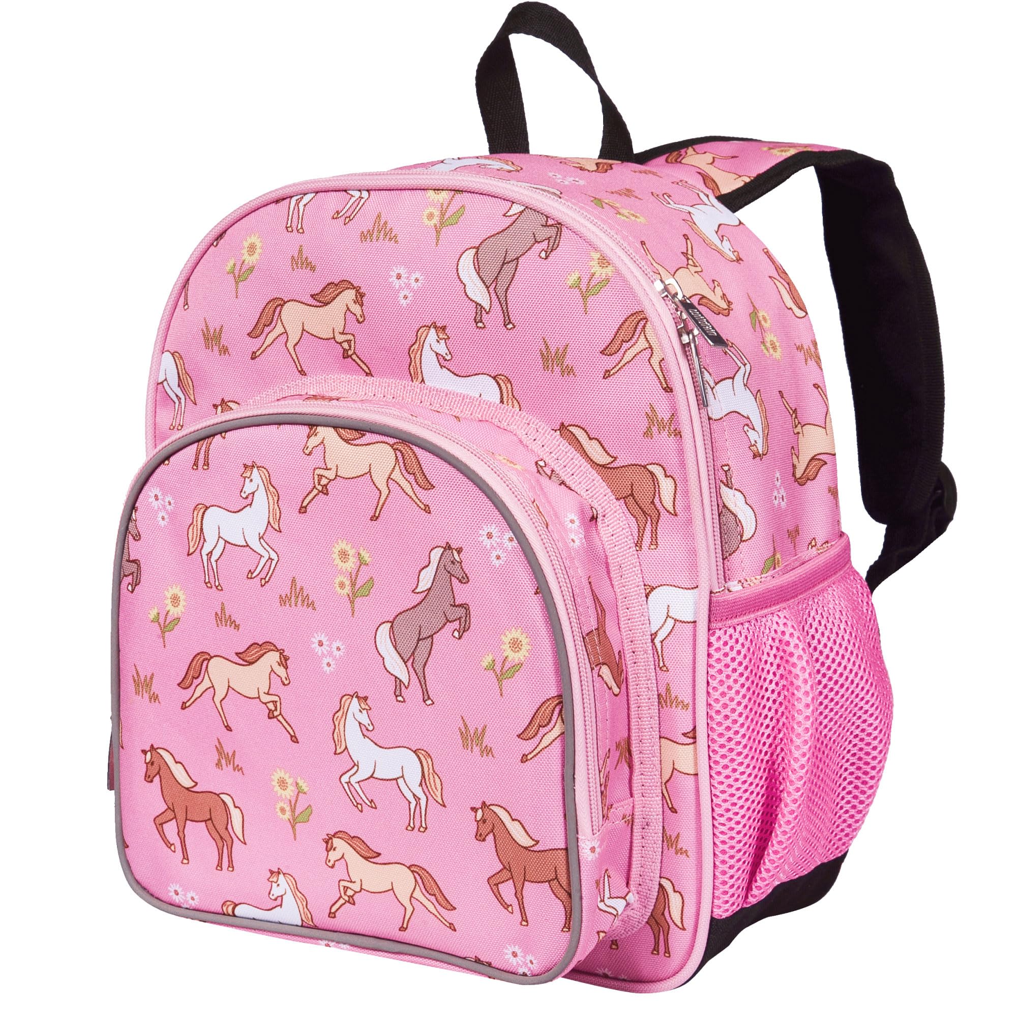 Wildkin 12-Inch Kids Backpack with Adjustable Padded Straps - Lightweight School Bag for Boys & Girls, Perfect for Daycare, Travel & Outdoor Adventures (Wild Horses Design)