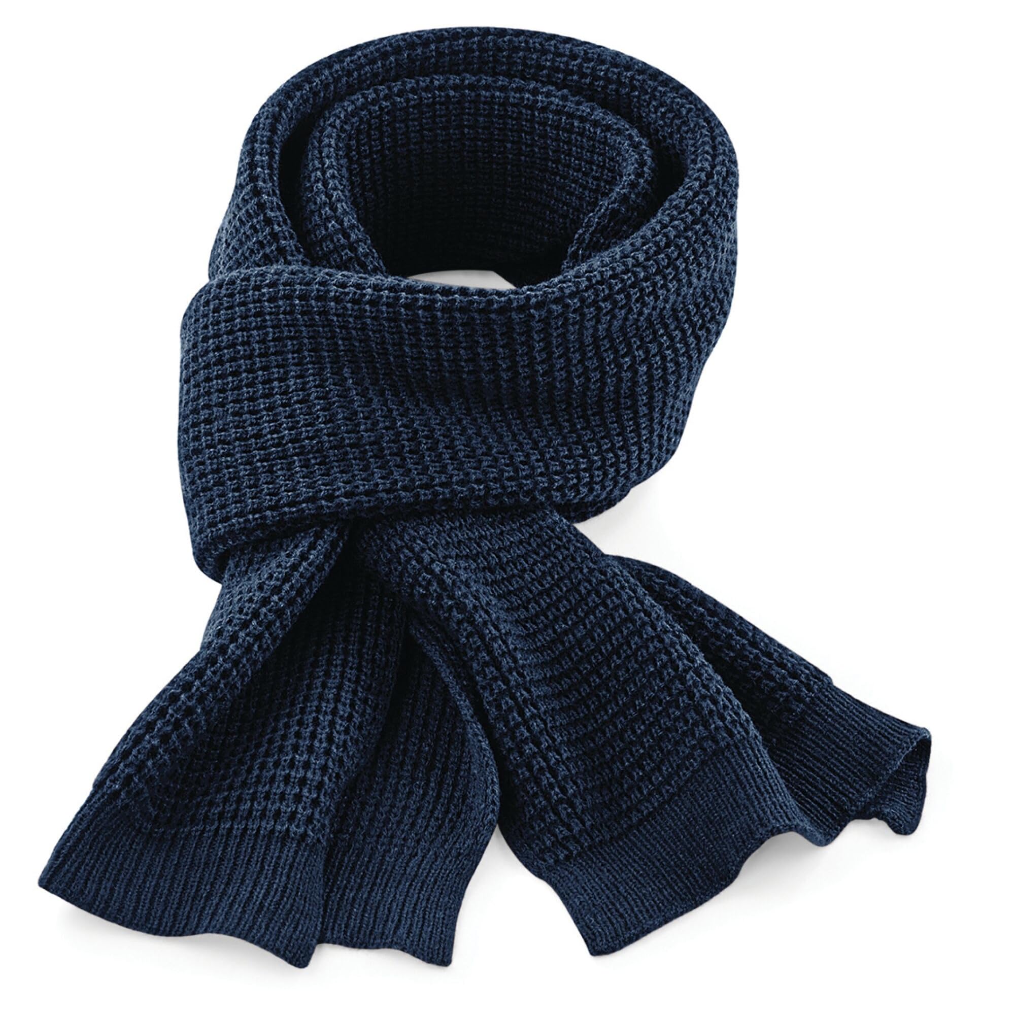Beechfield B424 Classic Waffle Knit Scarf - Warm Winter Neck Warmer for Men & Women - Perfect for Outdoor Activities, Hiking, and Cold Weather Fashion