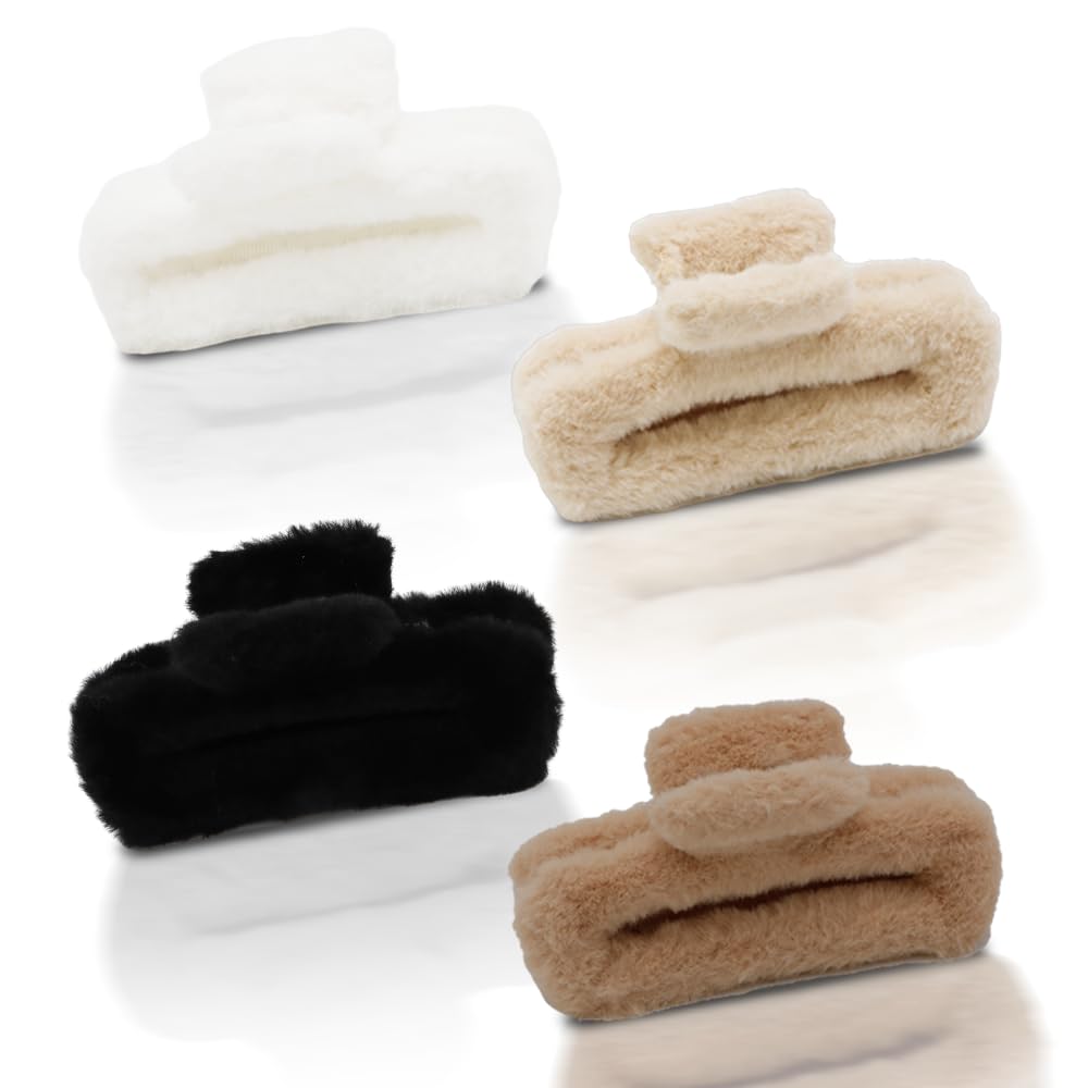 Ahoney Extra Large Non-Slip Hair Clips for Thick Long Hair - Strong Hold Banana Hair Clips for Women (Neutral) - Perfect for Workout, Beach & Daily Styling