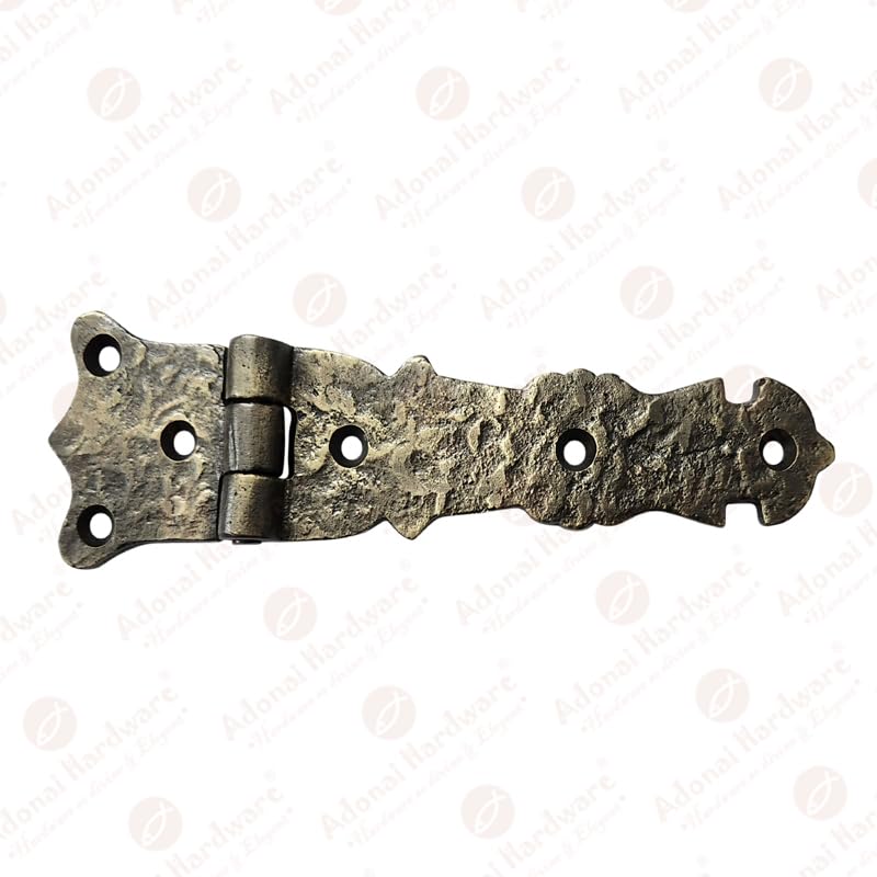 Adonai Hardware Abez Antique Cast Iron Cabinet Hinges - 5.6 Inch (20 Pack) in Antique Brass Finish - Vintage Style for Kitchen Cabinets, Furniture & Home Restoration Projects