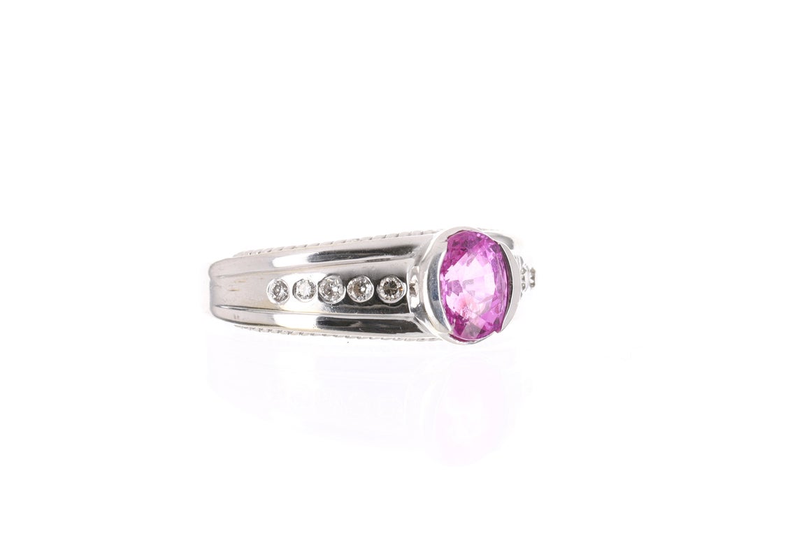 AAA+ Natural Pink Tourmaline & Diamond Ring for Women - Elegant 14K Gold Engagement, Wedding, Anniversary Jewelry Gift - Perfect for Special Occasions & Everyday Luxury