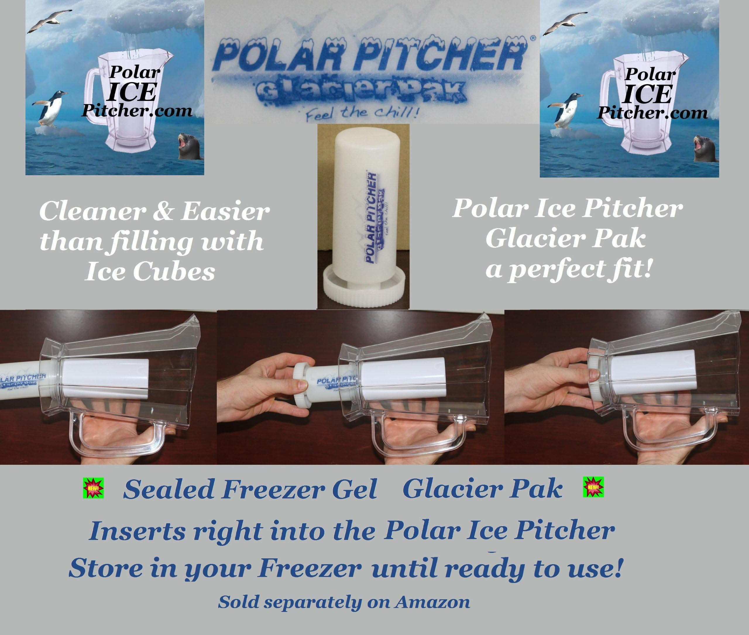 Polar ICE Pitcher with Aluminum Cooling Chamber - Crystal Clear & Brushed Aluminum Design | Perfect for Cocktails, Iced Coffee & Outdoor Entertaining