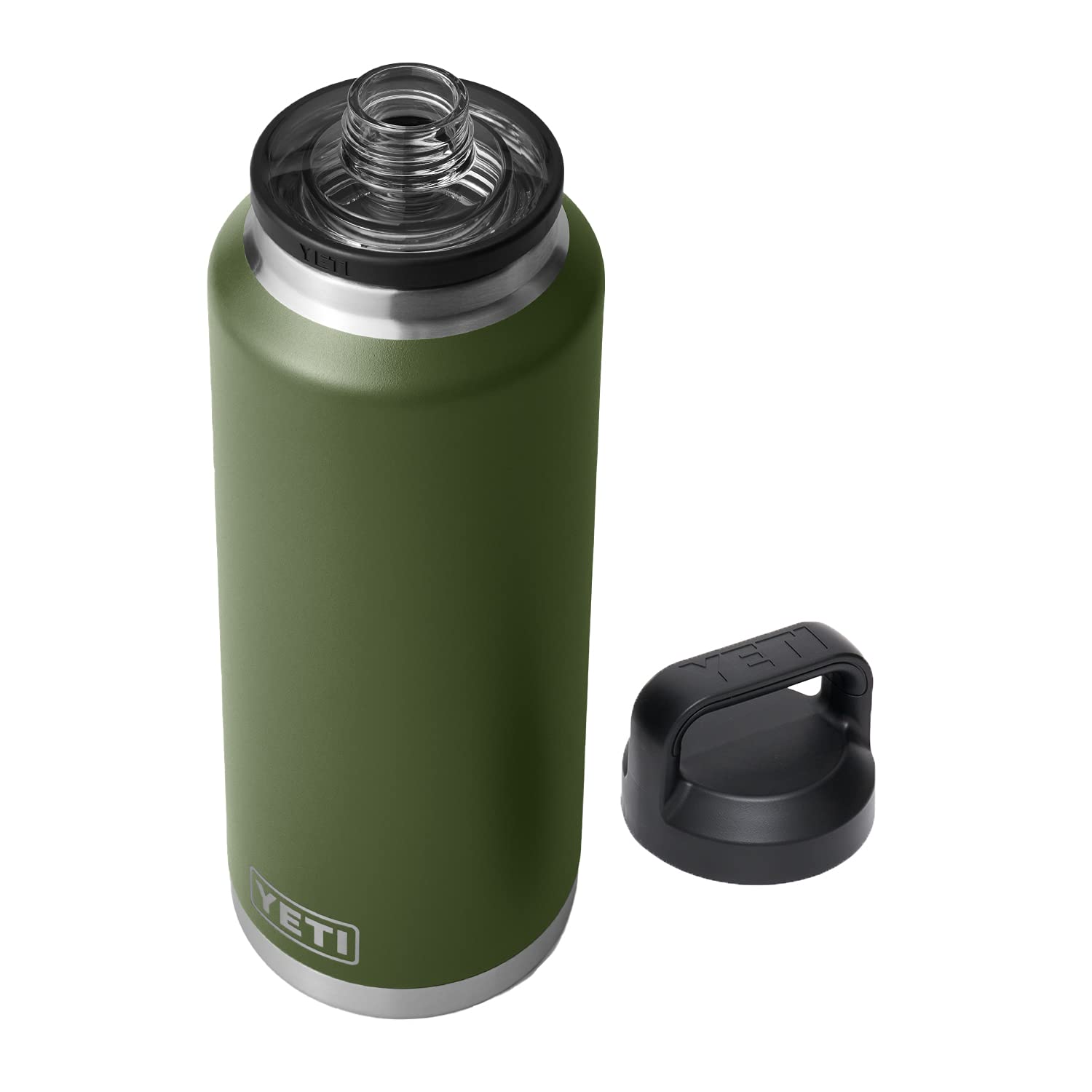 YETI Rambler 46 oz Vacuum Insulated Stainless Steel Water Bottle with Chug Cap - Retired Highlands Olive Color | Perfect for Outdoor Adventures, Hiking, Camping & Gym Workouts