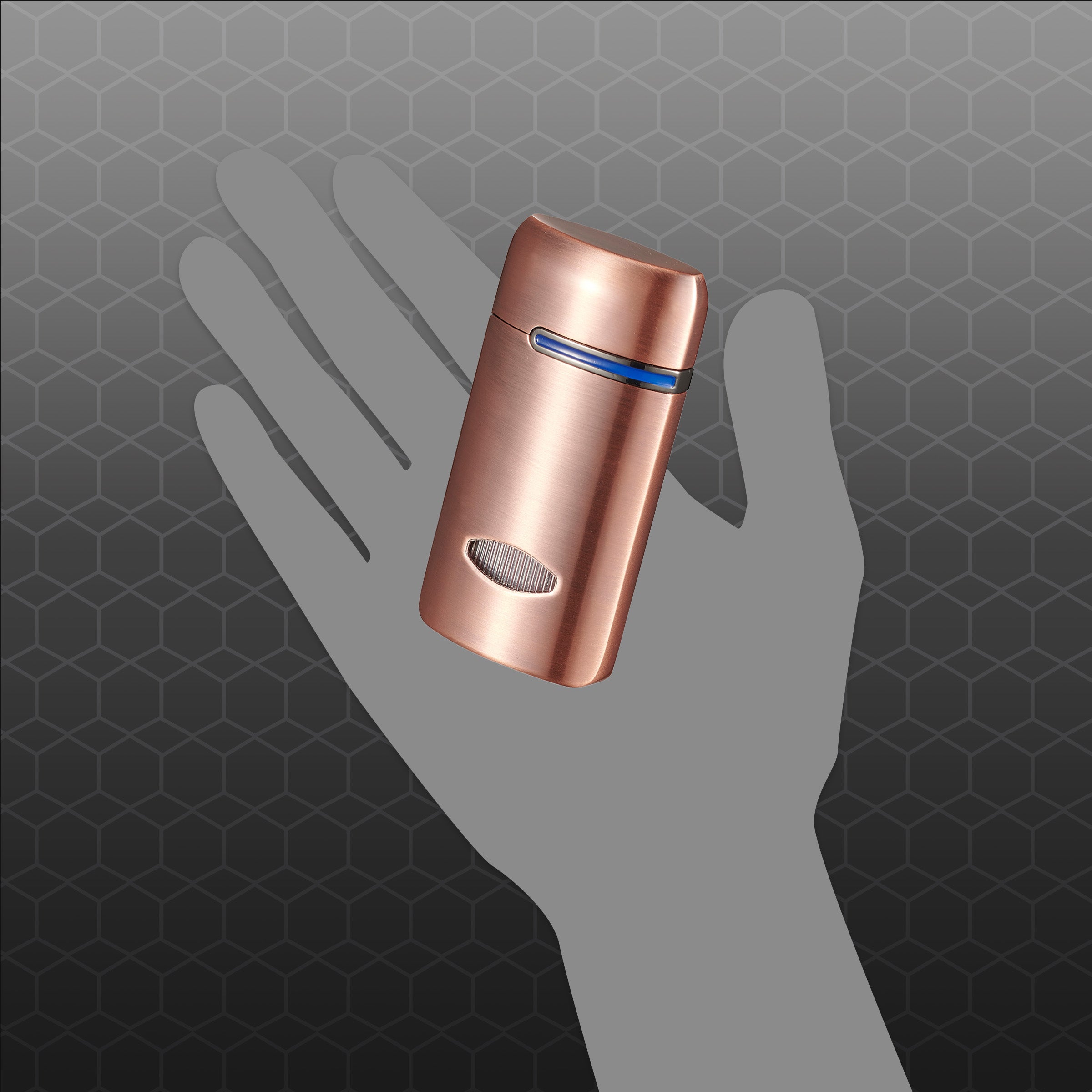 Visol Panda Triple Flame Cigar Lighter - Windproof Butane Torch Lighter with Copper Finish | Perfect for Cigars, Cigarettes & Outdoor Use